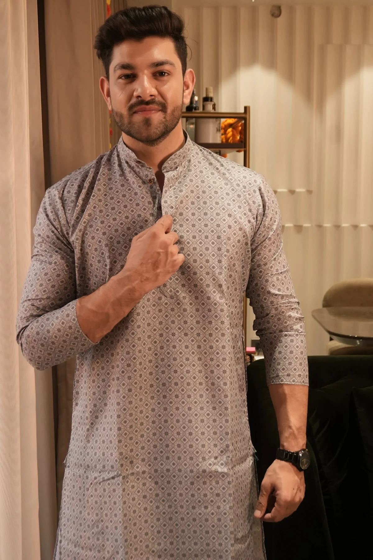 Arsh Chikan Mens Pure Cotton Printed Kurta - Image 6