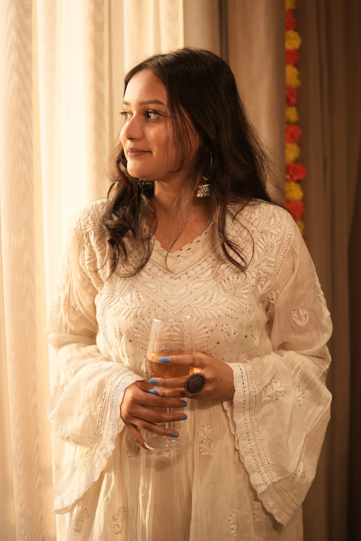 Arsh Handcrafted Kurti and Plazzo Set in Pure Mul Chanderi fabric. - Image 3