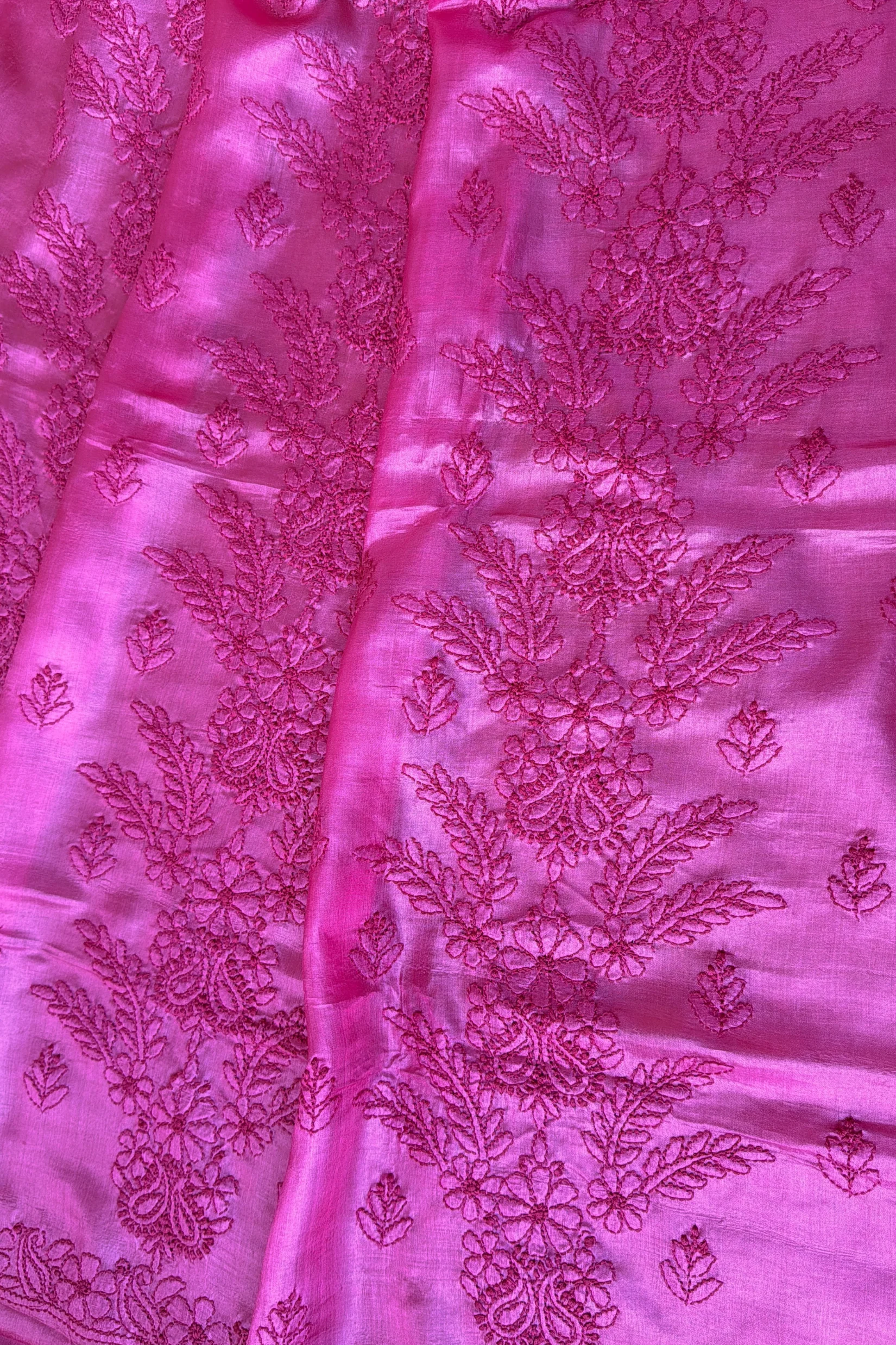 Arsh Hand Crafted Pure Silk Chikankari Saree - Image 2