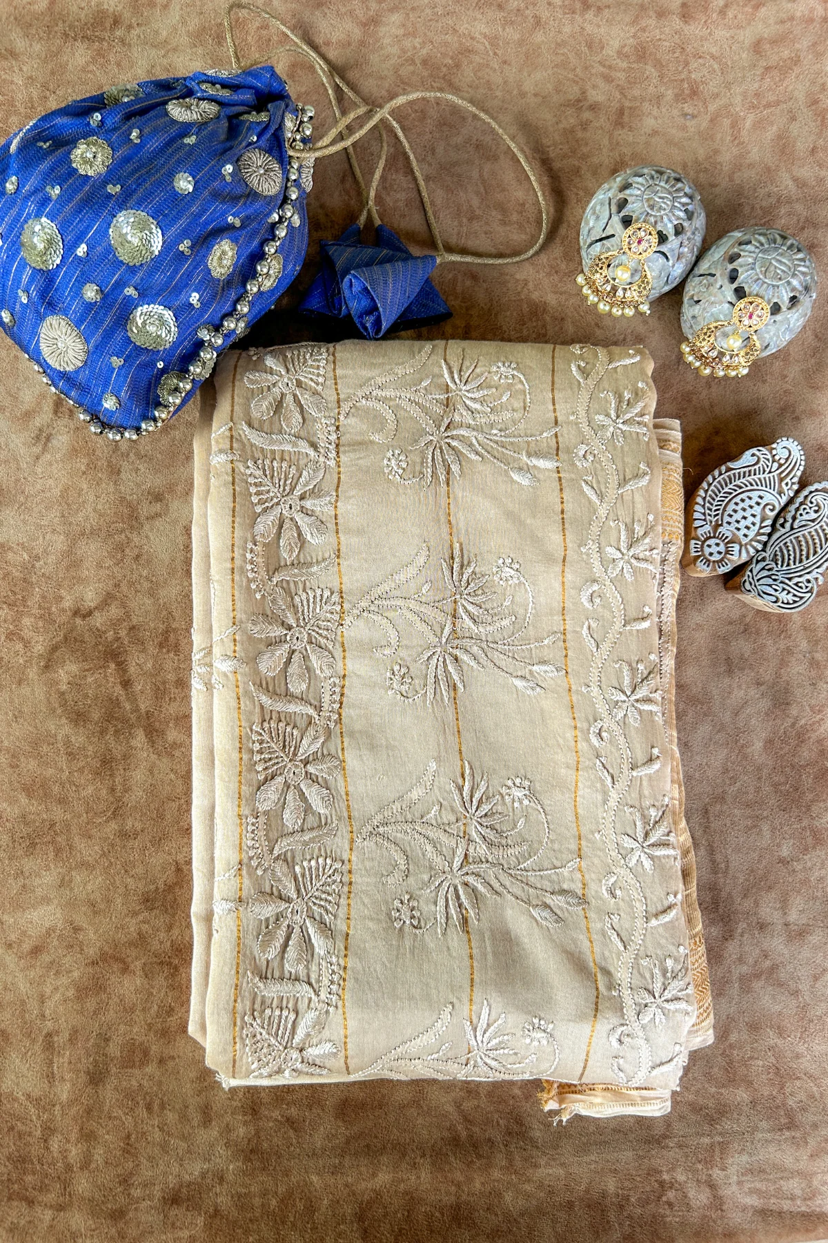 Arsh Hand Embroidered Chanderi Silk Chikan Saree