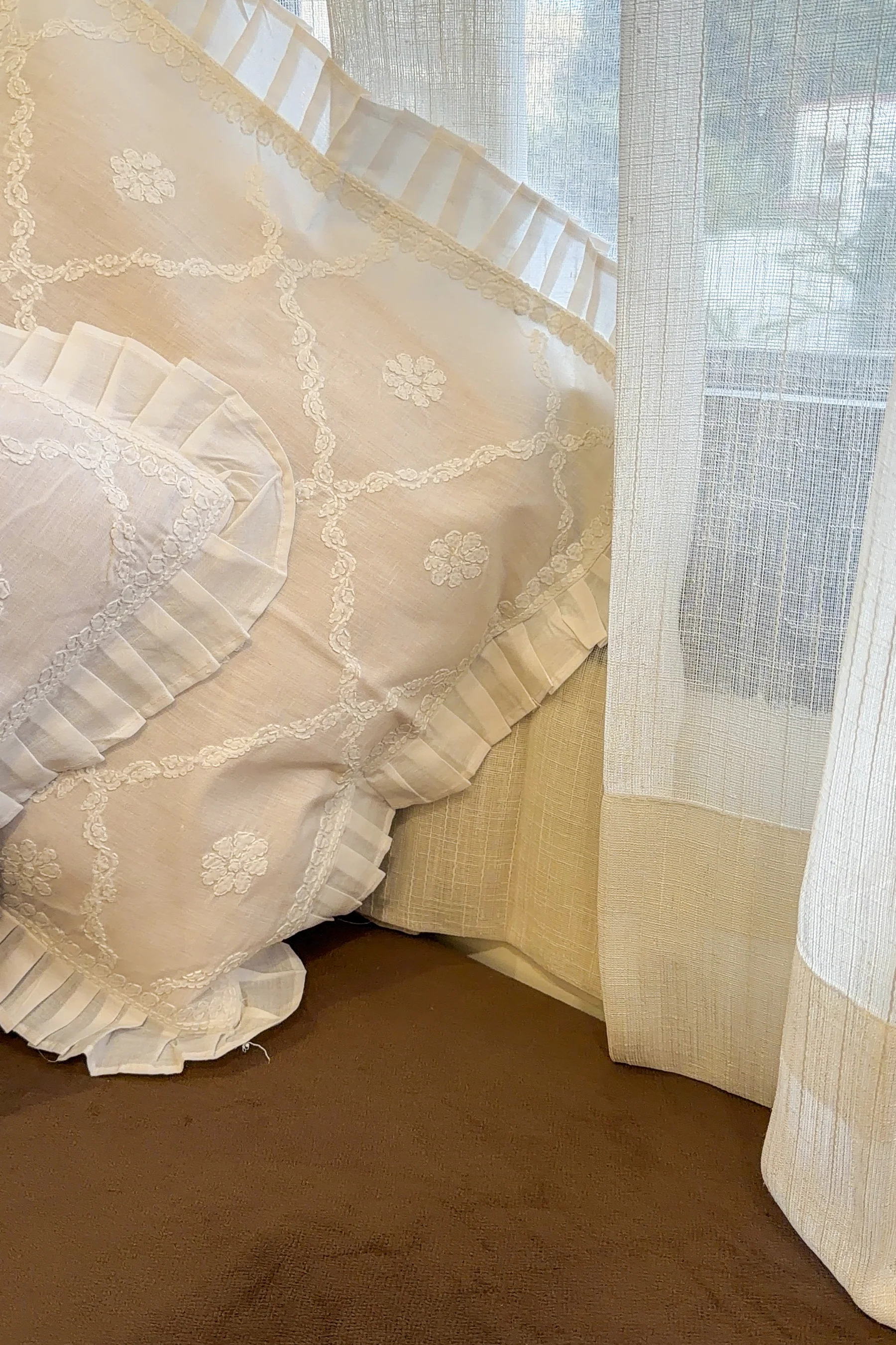 Arsh Hand Embroidered Chikankari Cushion Covers – Set of 5 - Image 4