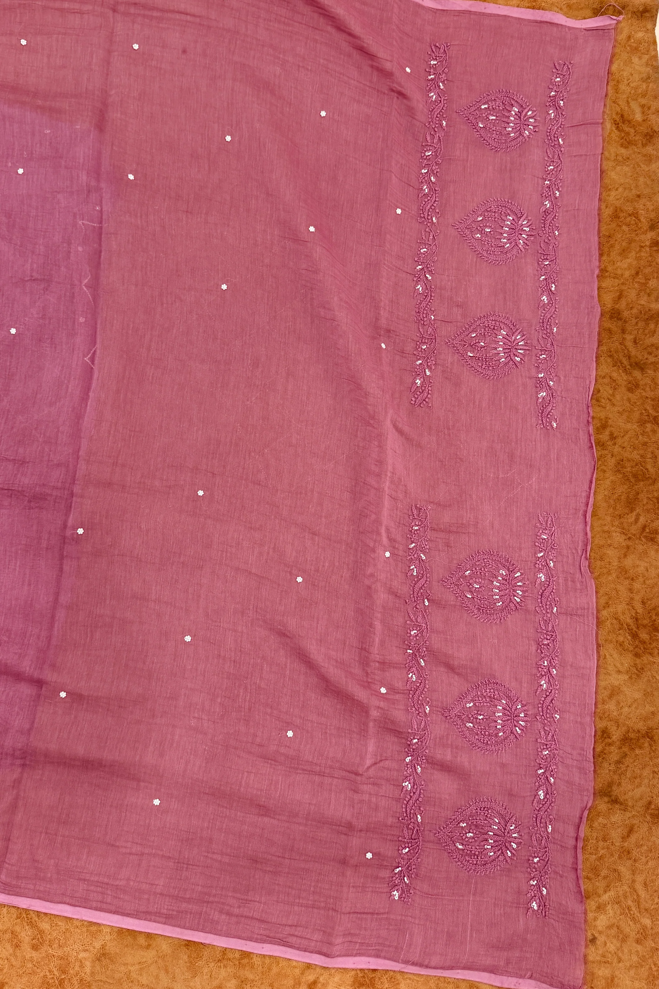 Arsh Hand Embroidered Mul Chanderi Unstitched Chikankari 3pc Suit Set - Image 6