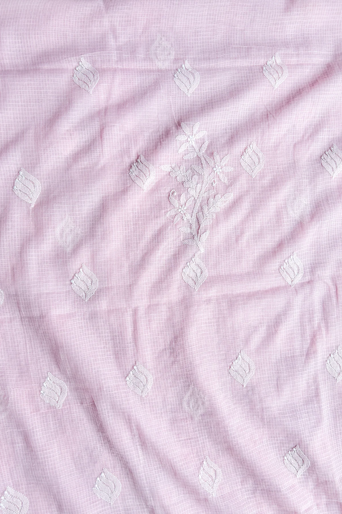 Arsh Hand Embroidered Pure Kota Doria Chikan Suit Piece - Image 3