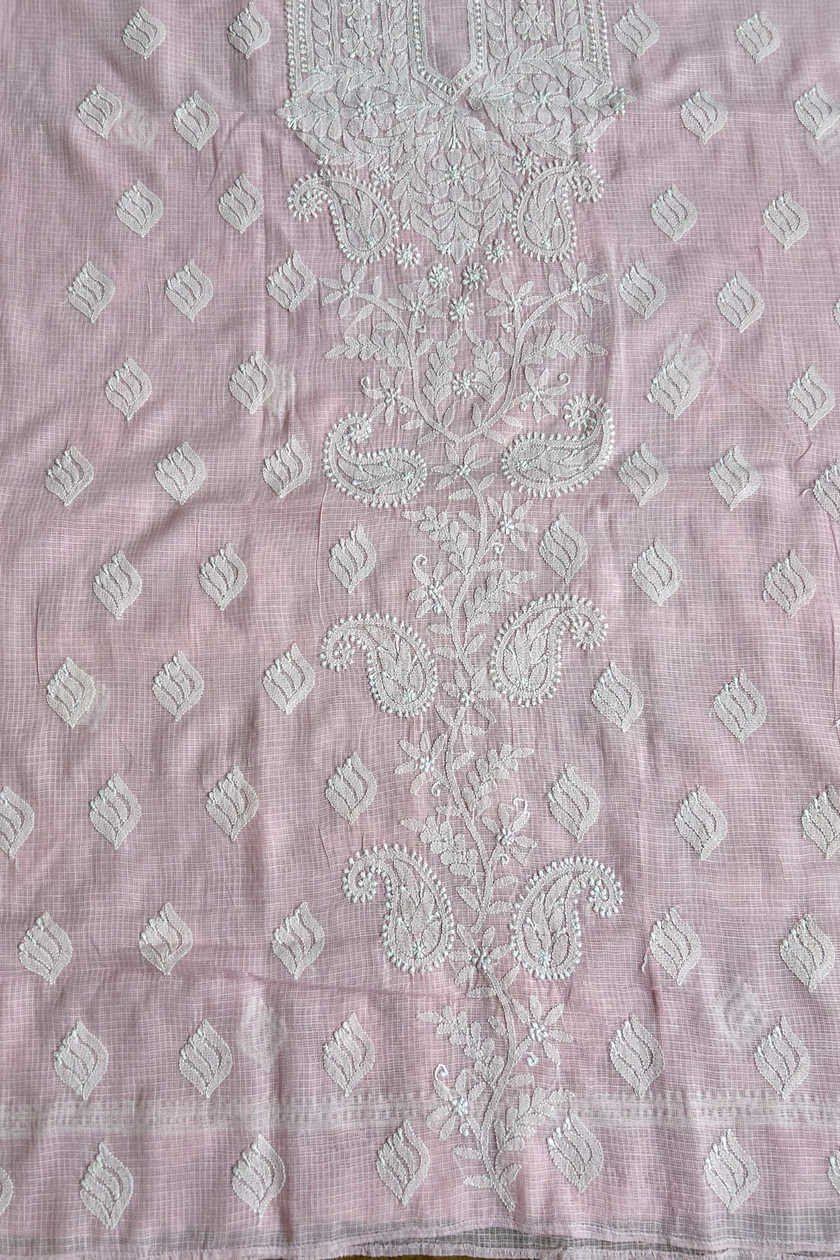 Arsh Hand Embroidered Pure Kota Doria Chikan Suit Piece - Image 4