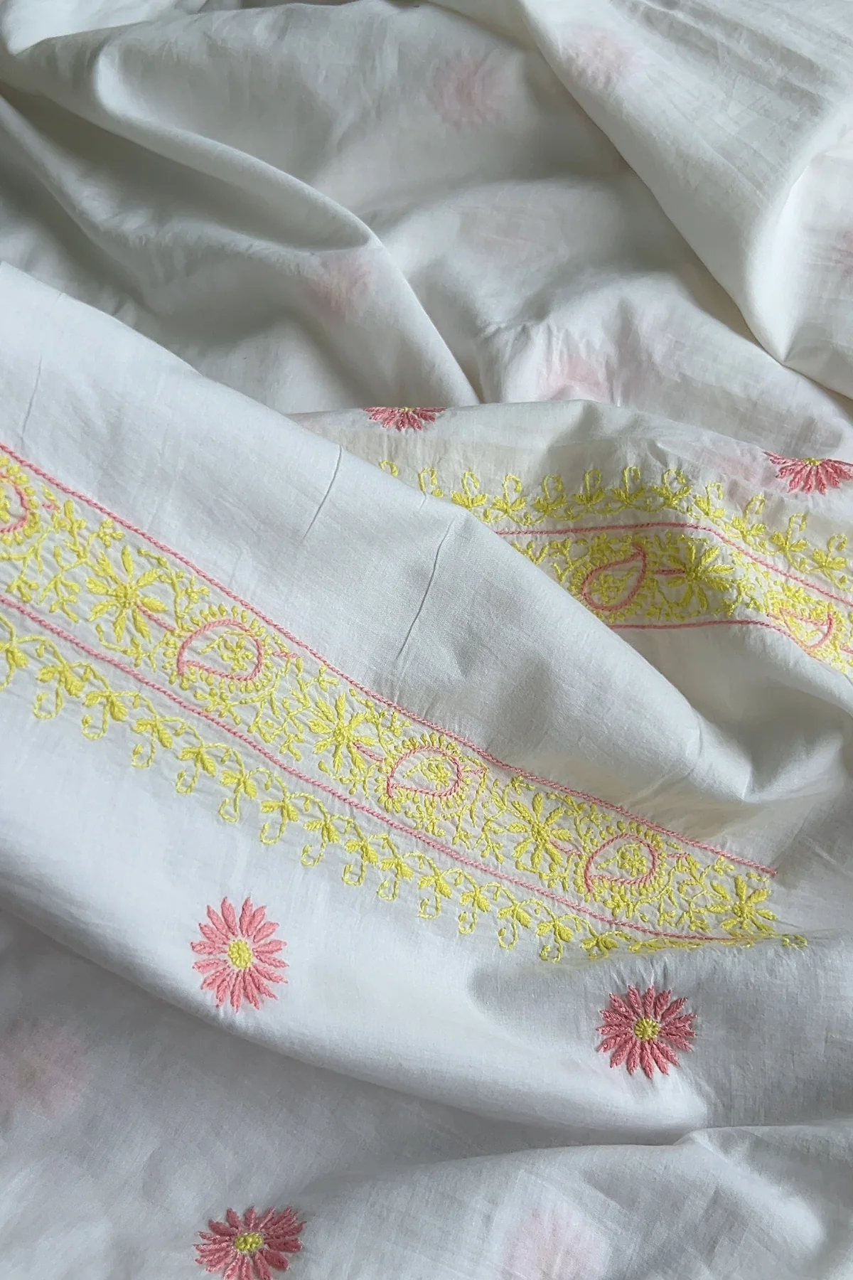 Arsh Hand Embroidered Pure Cotton Unstitched Chikan Suit - Image 7