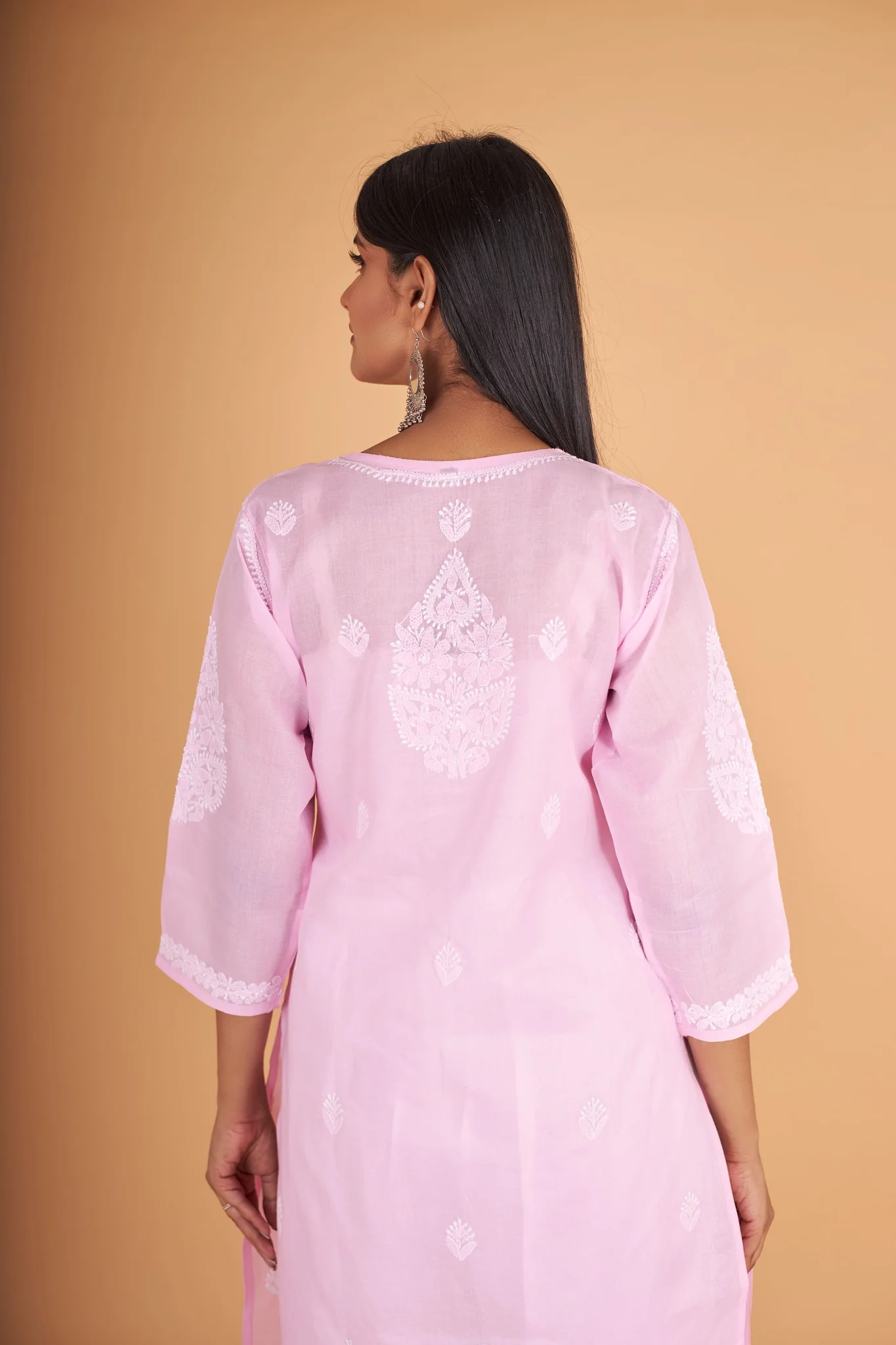 Arsh Handcrafted Baby Pink Pure Cotton Kurti - Image 2