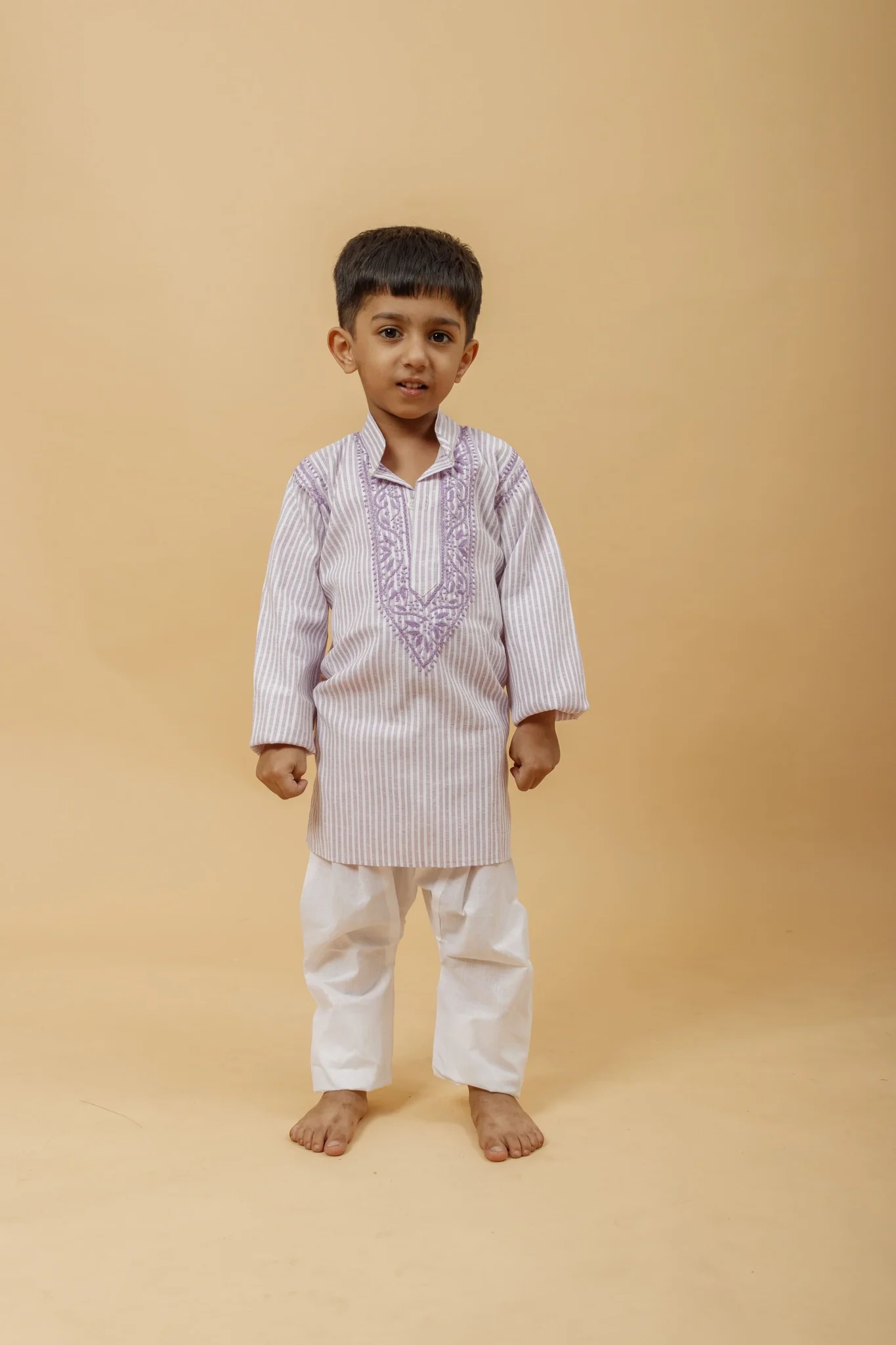 Arsh Handcrafted Boys Kurta Pajama Chikankari Set - Image 2