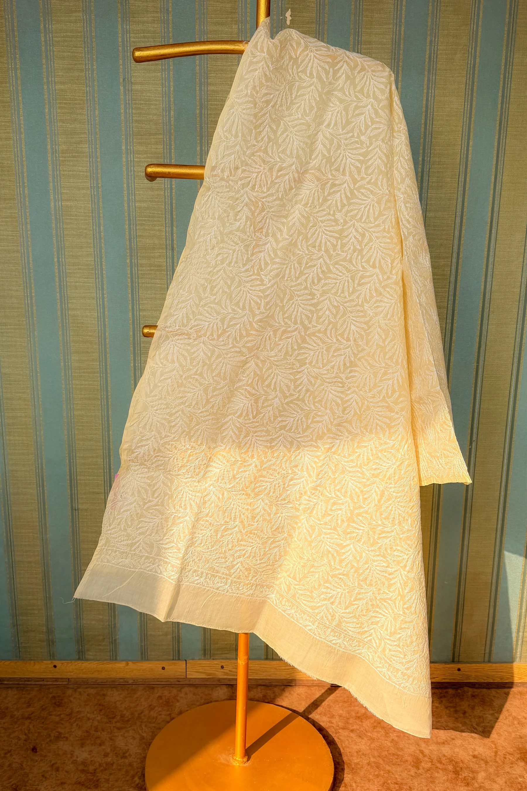 Arsh Handcrafted Chikankari Pure Cotton All Over Tepchi Dupatta