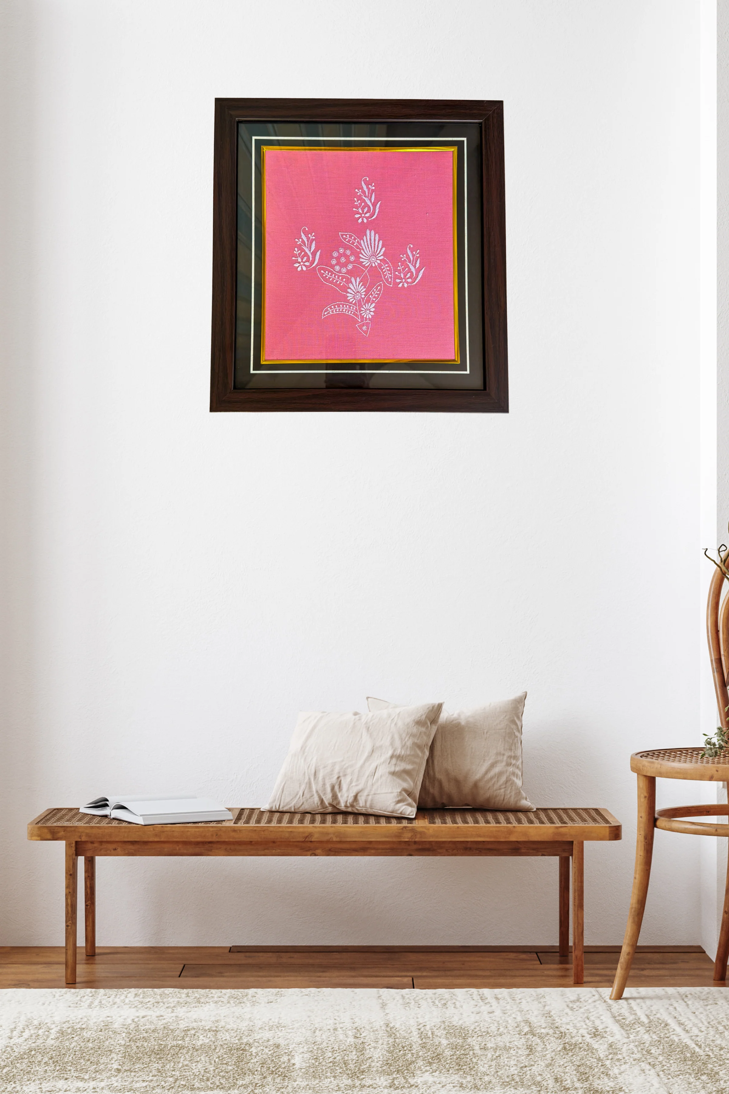 Arsh Handcrafted Chikankari Wall Frame Set (2 Pieces)