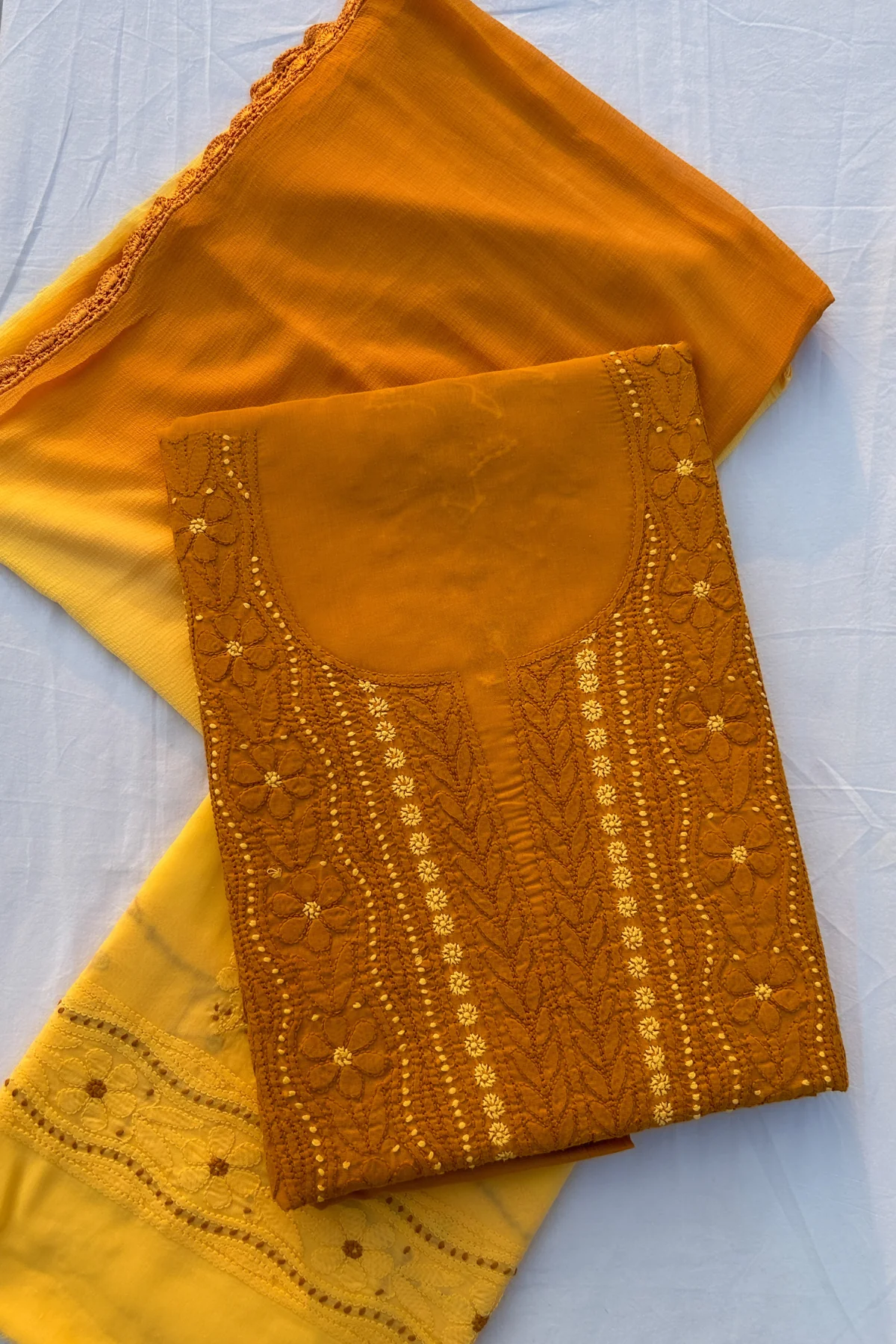 Arsh Handcrafted Cotton Unstitched Chikankari 3pc Suit Length