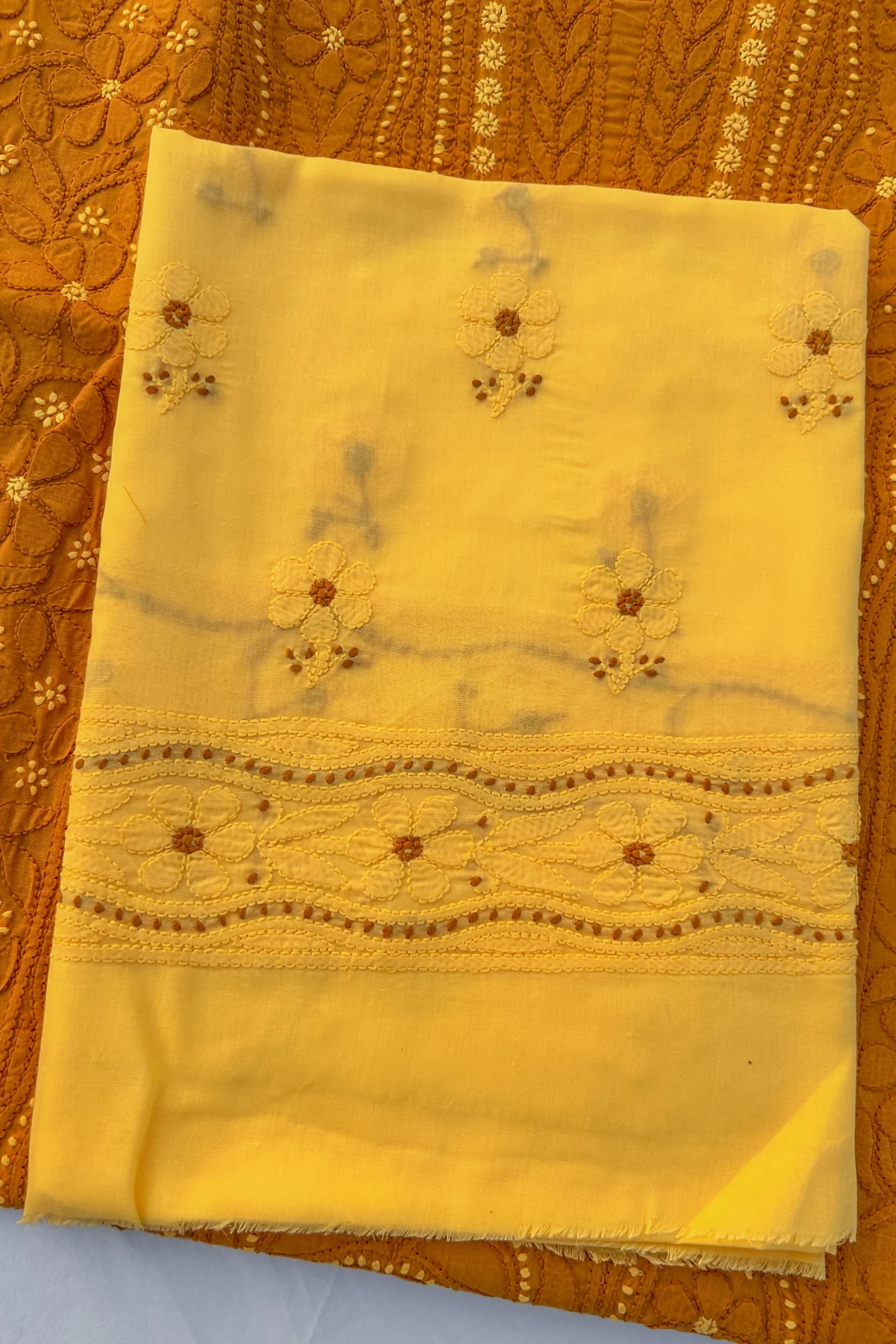 Arsh Handcrafted Cotton Unstitched Chikankari 3pc Suit Length - Image 3