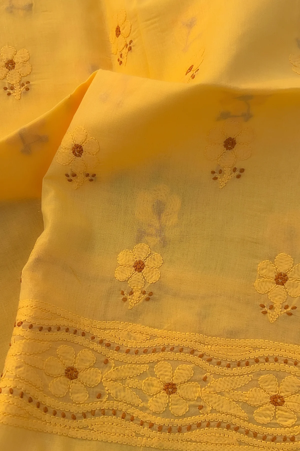 Arsh Handcrafted Cotton Unstitched Chikankari 3pc Suit Length - Image 5
