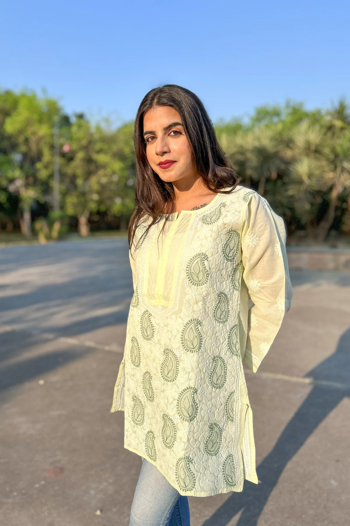 Arsh Handcrafted Fancy Cotton Short Top - Image 2
