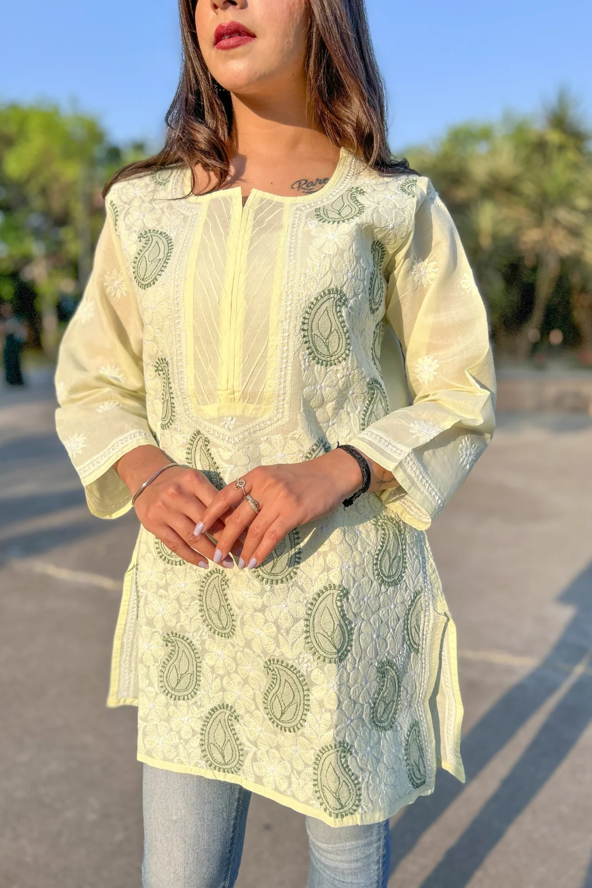 Arsh Handcrafted Fancy Cotton Short Top - Image 4