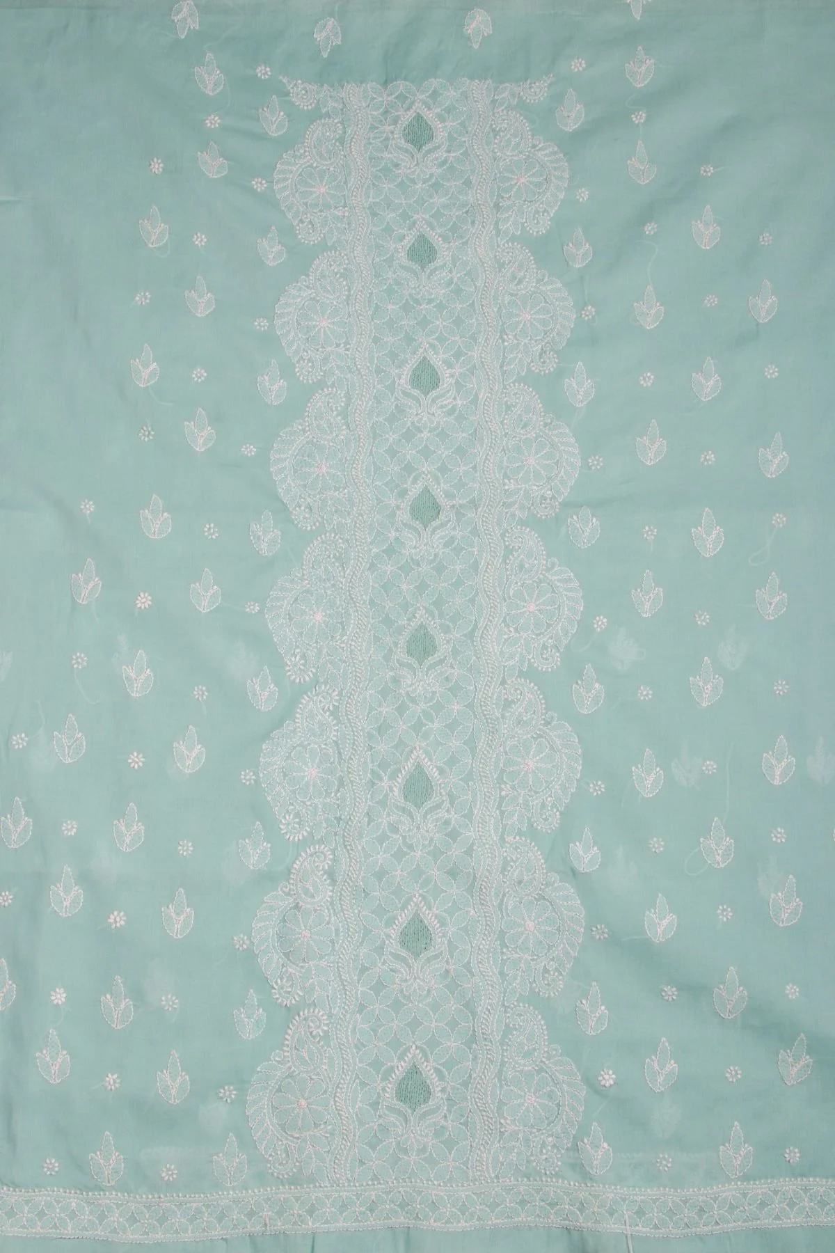 Arsh Handcrafted Firozi Panel Jaali Cotton Unstitched 3pc Suit - Image 3