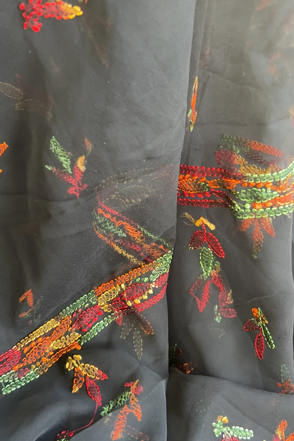 Arsh Handcrafted Front Jaal Georgette Unstitched Chikankari 3pc Suit - Image 3