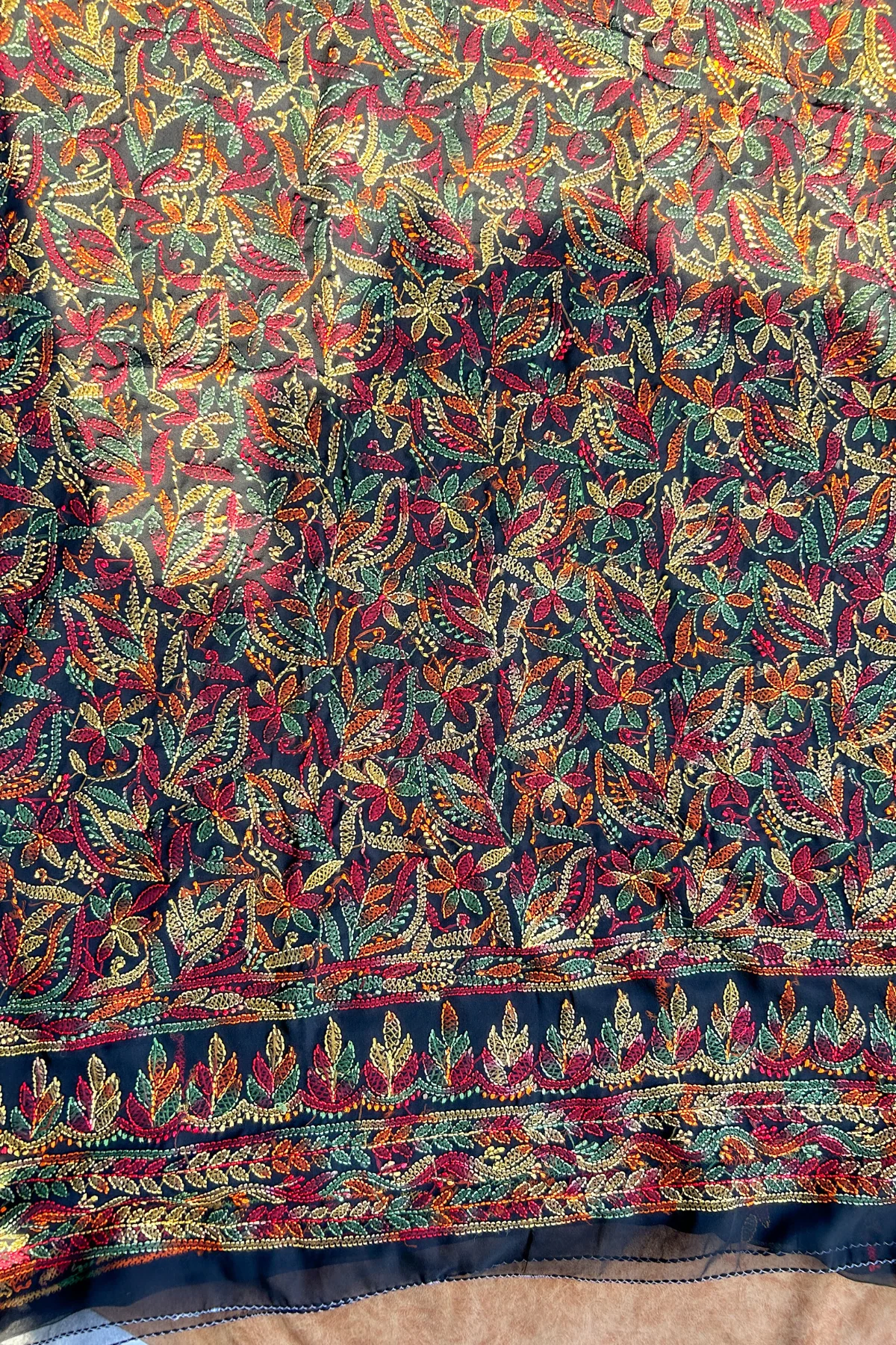 Arsh Handcrafted Front Jaal Georgette Unstitched Chikankari 3pc Suit - Image 8