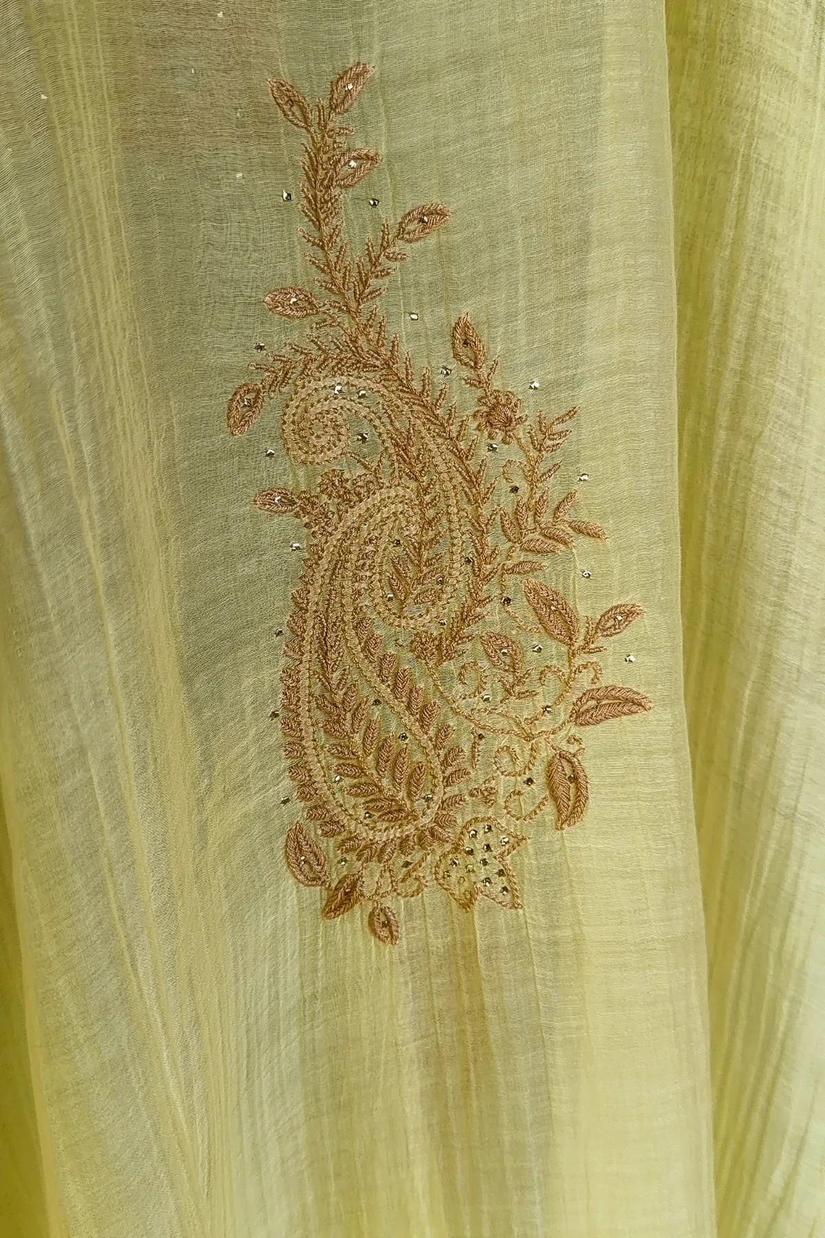 Arsh Handcrafted Mul Chanderi Kurti and Dupatta Semi Stitched set - Image 6