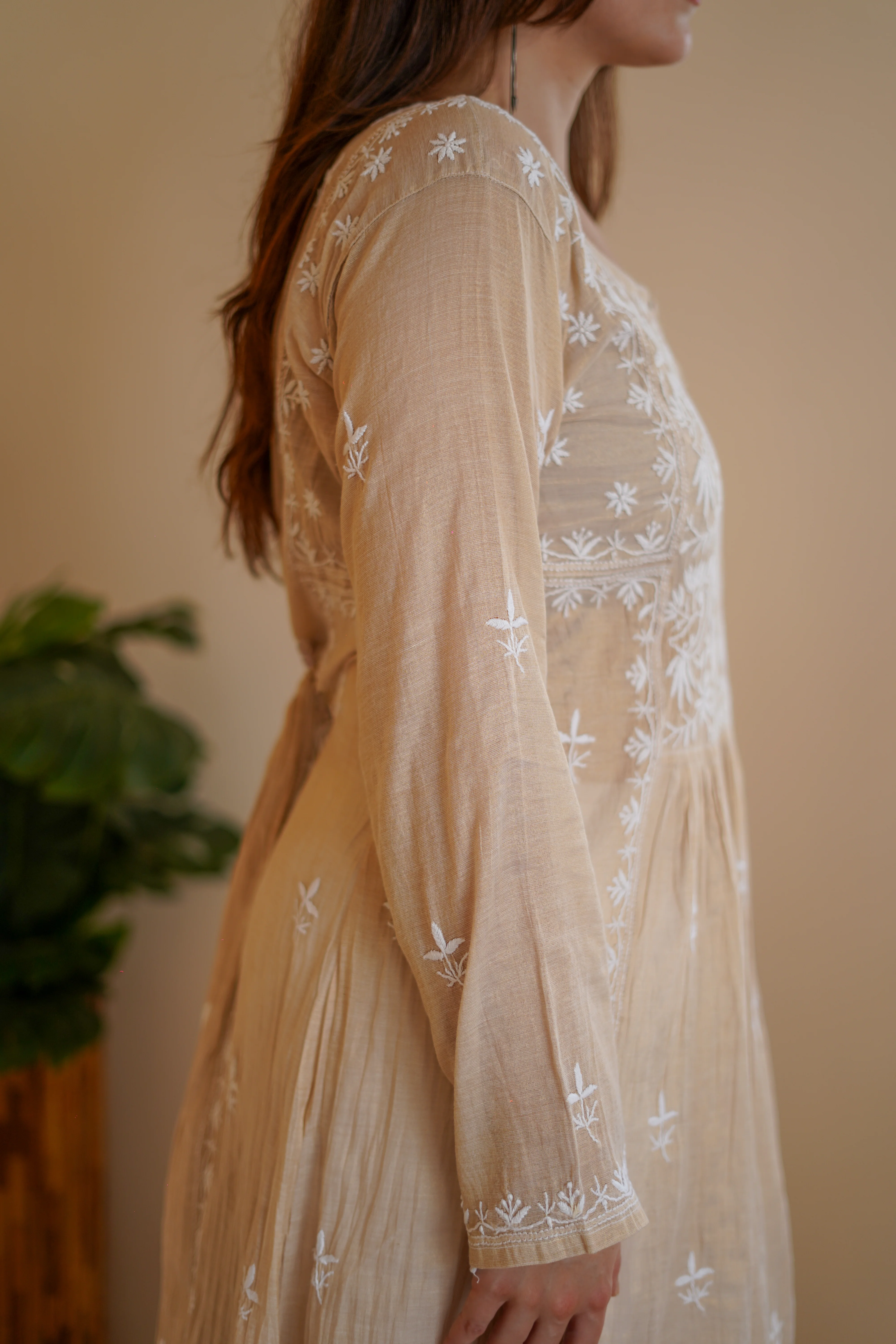 Arsh Handcrafted Pure Tissue Kurti and Dupatta Semi Stitched Set - Image 5
