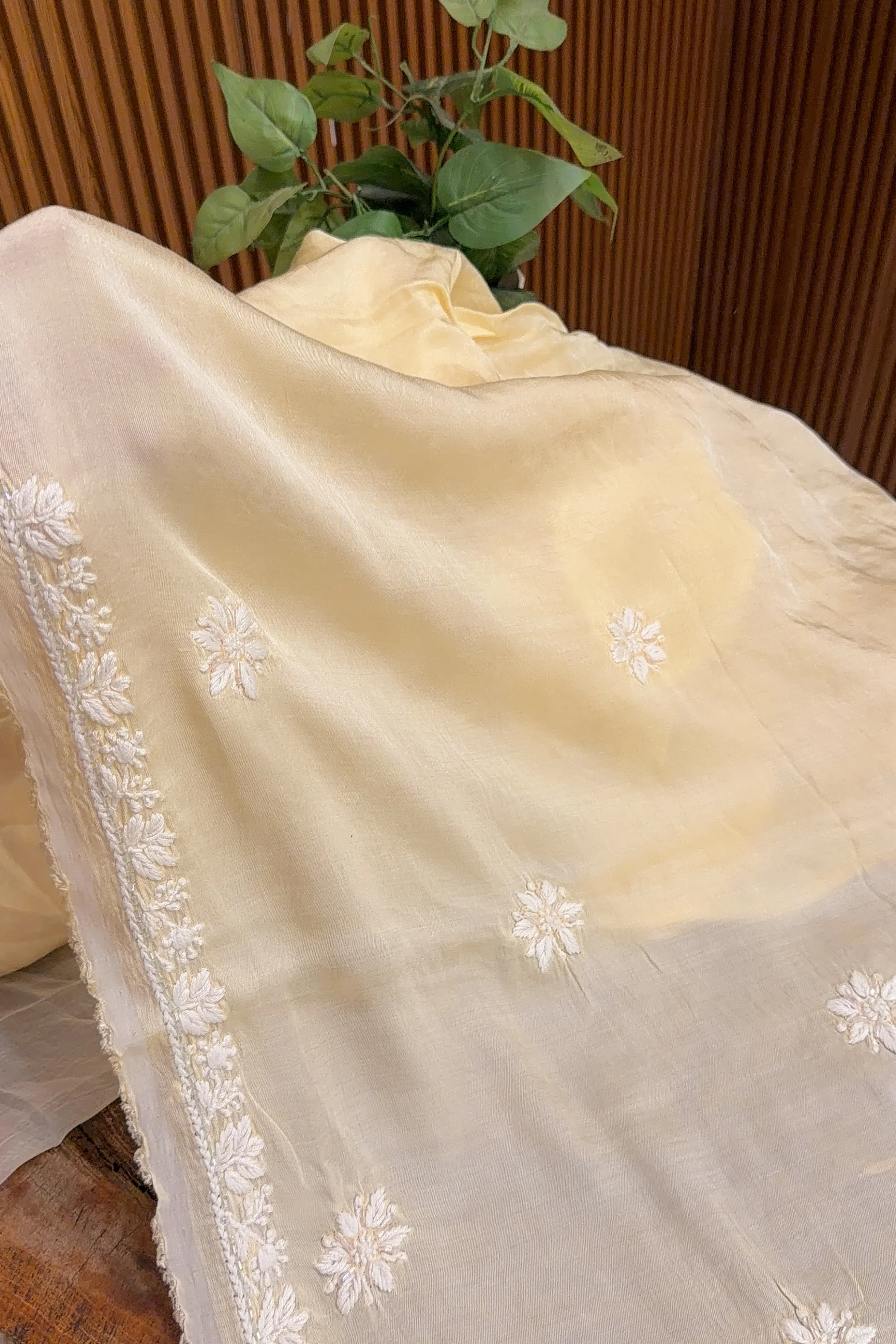 Arsh Handcrafted Modal Satin Unstitched Chikankari Suit Set - Image 7