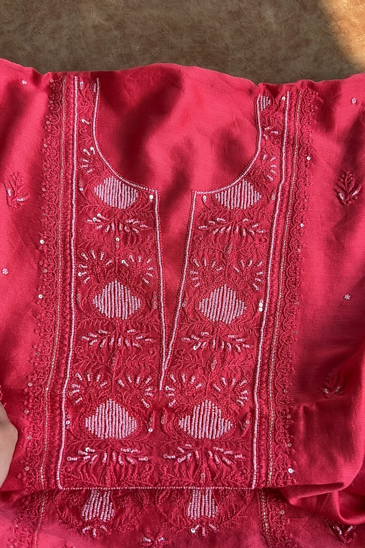 Arsh Handcrafted Chanderi Silk Kurti and Dupatta Semi Stitched Set - Image 9