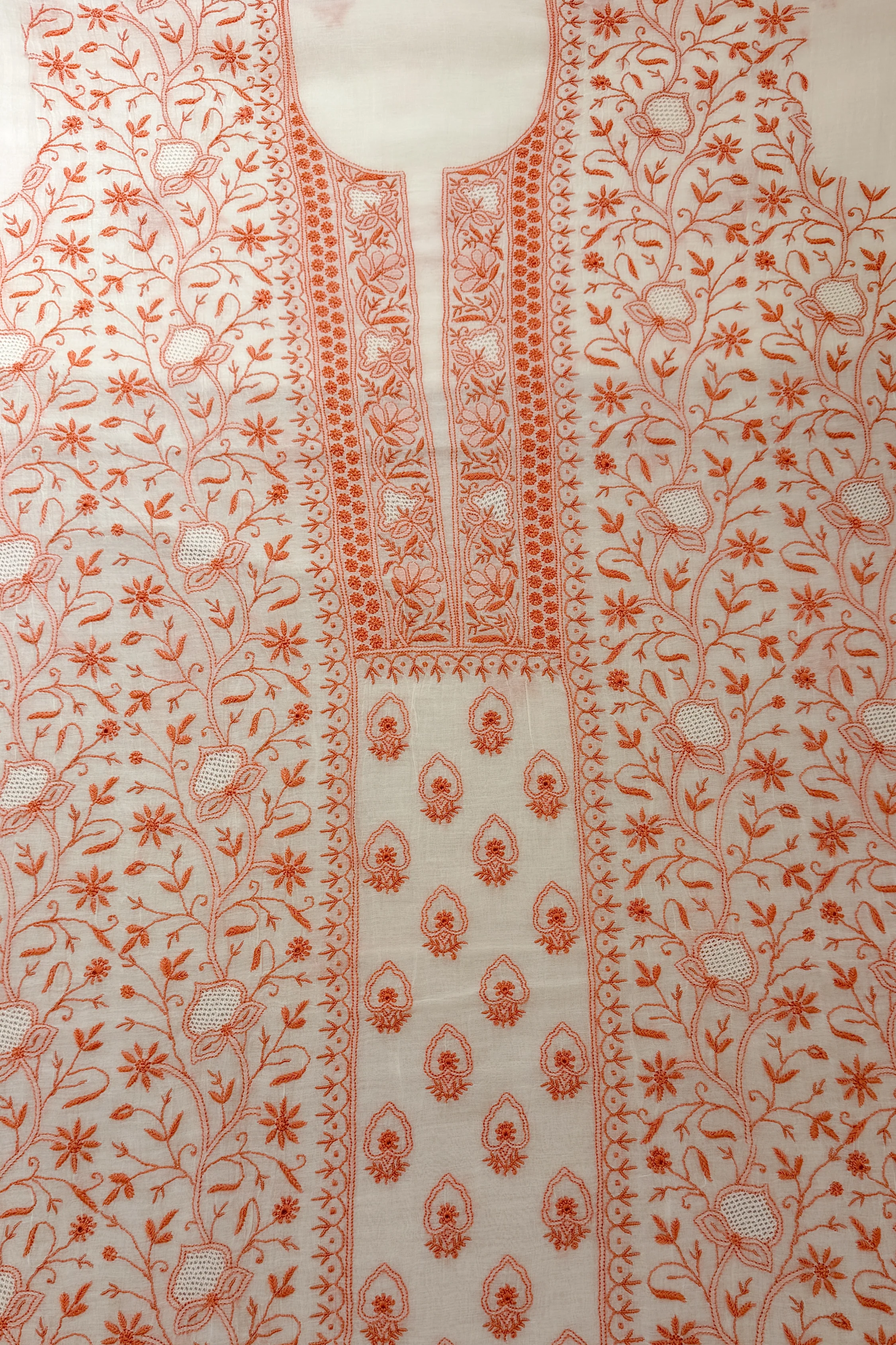 Arsh Handcrafted Mul Chanderi Unstitched Chikankari Kurti and Dupatta set - Image 3