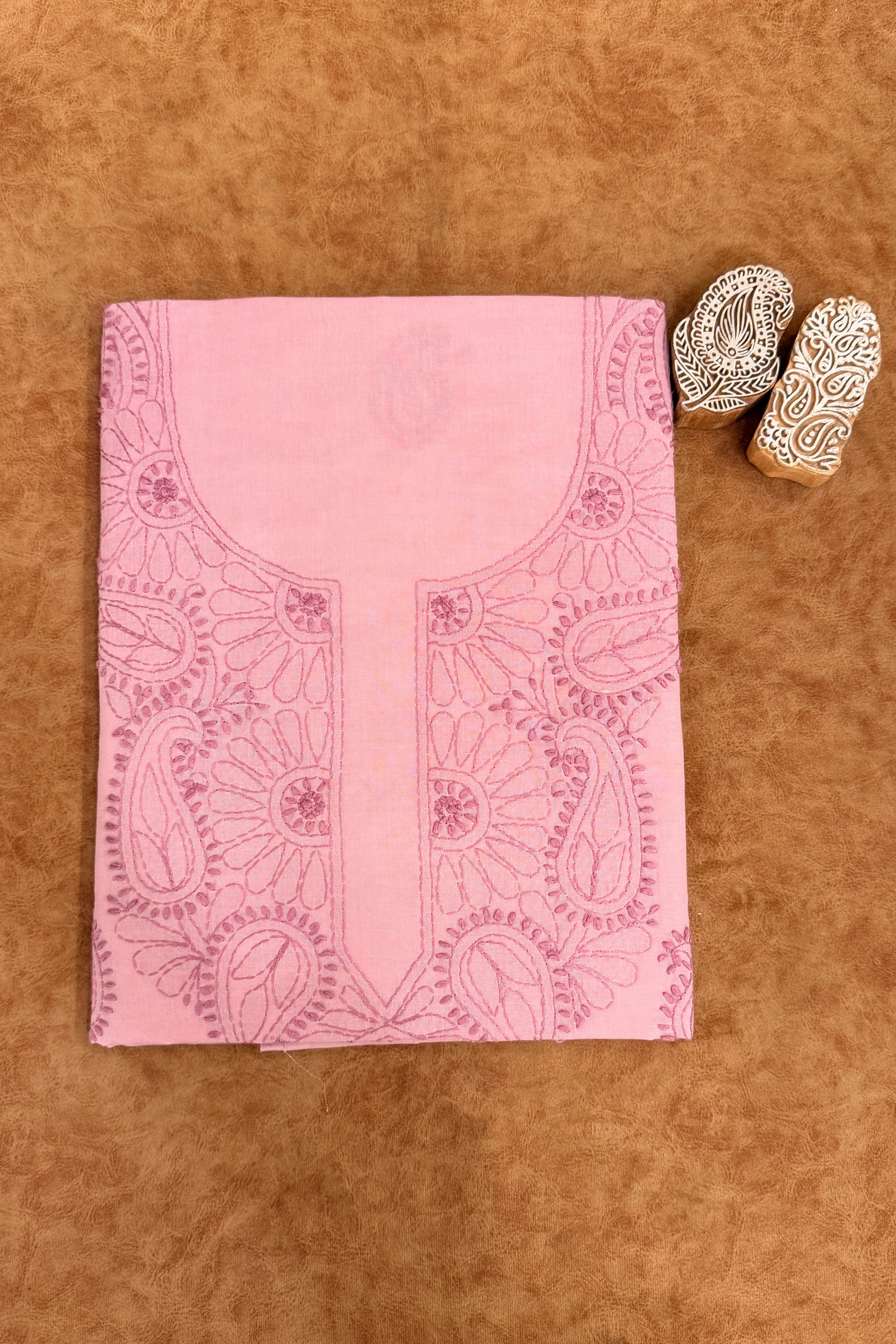Arsh Handcrafted Pure Cotton Unstitched Chikankari Kurti Pc - Image 2