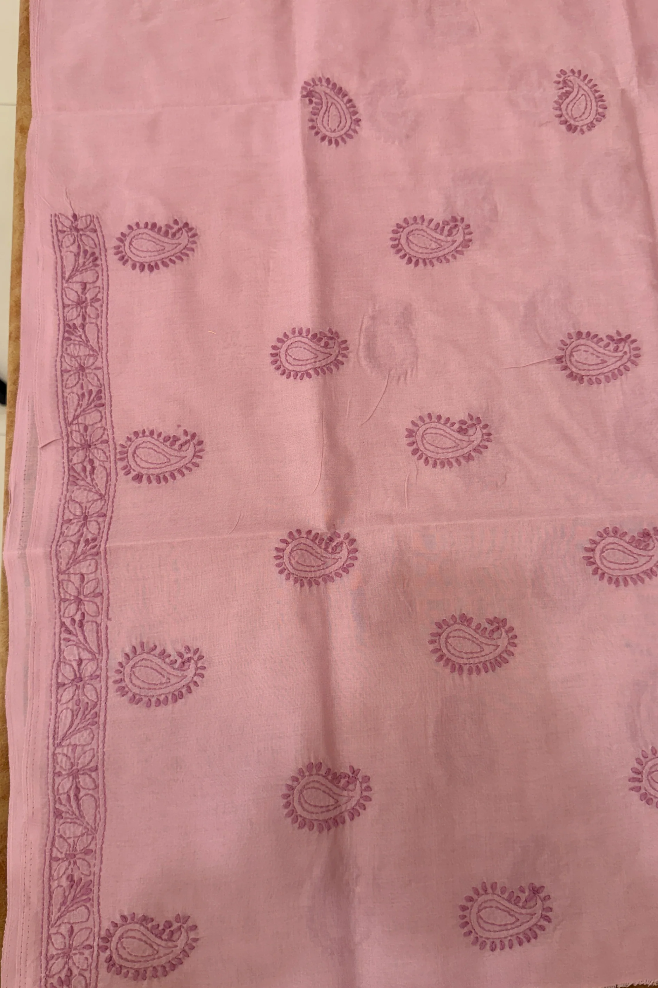 Arsh Handcrafted Pure Cotton Unstitched Chikankari Kurti Pc - Image 4