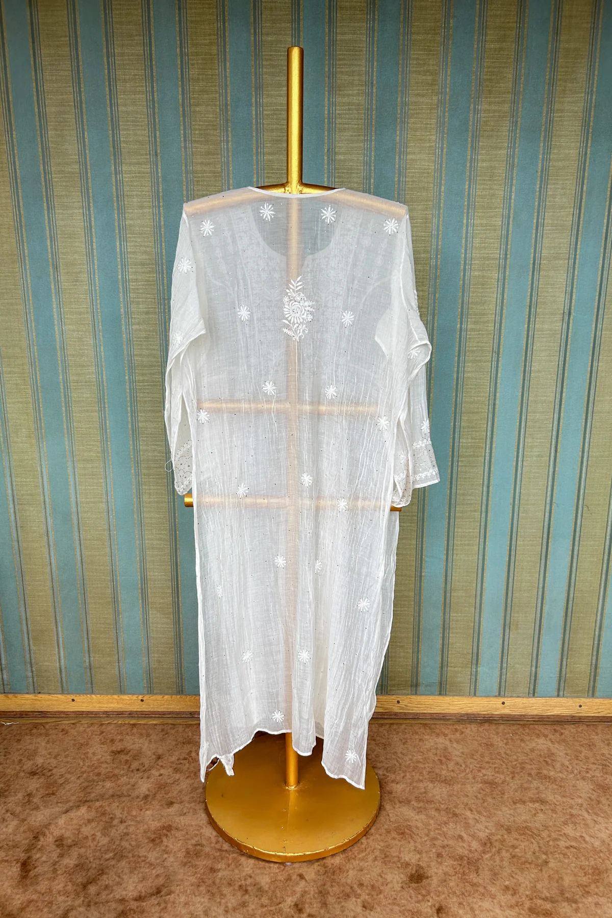 Arsh Handcrafted Pure Mul Chanderi Kurti and Dupatta Semi Stitched Set - Image 4