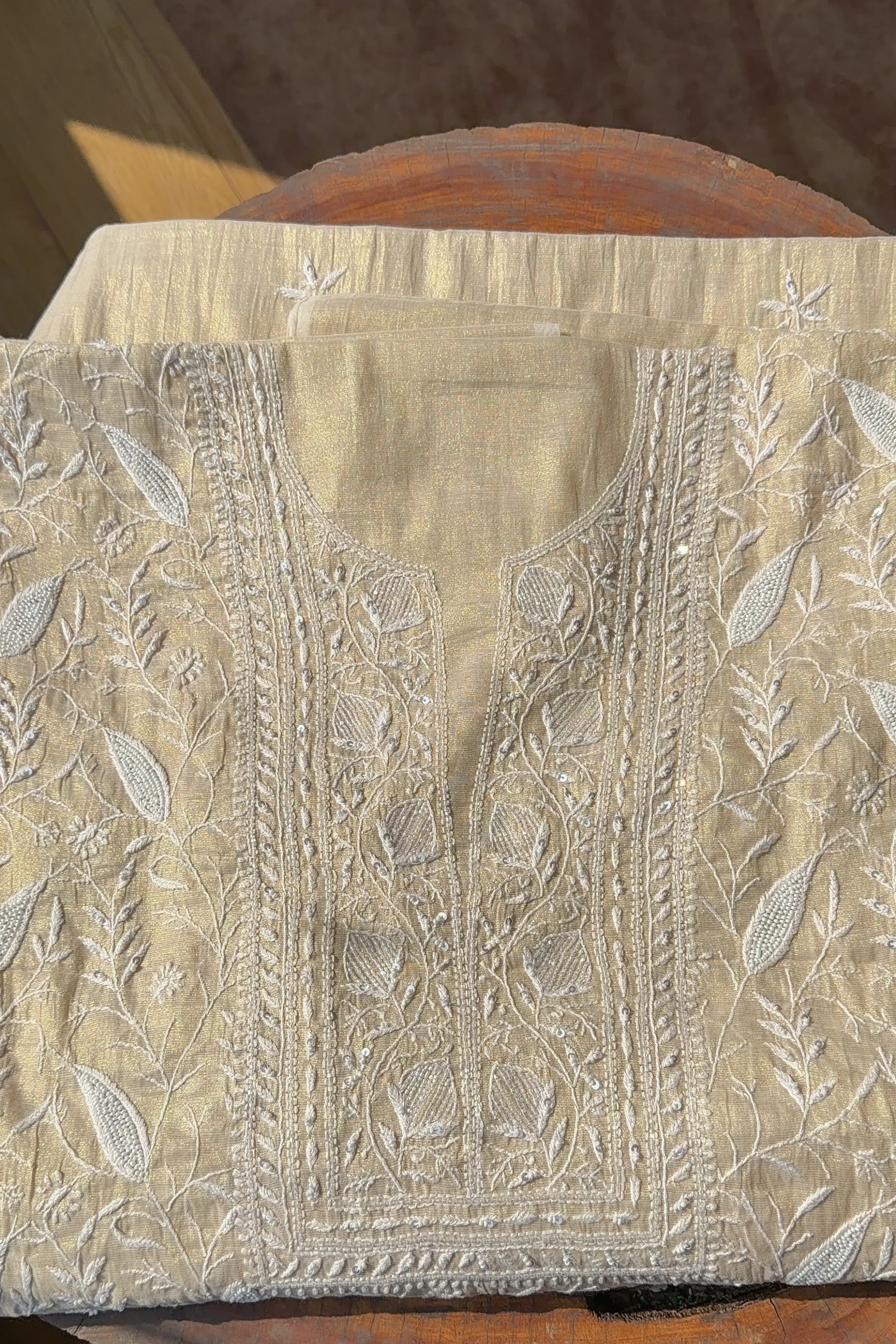 Arsh Handcrafted Pure Tissue Kurti and Dupatta set. - Image 11