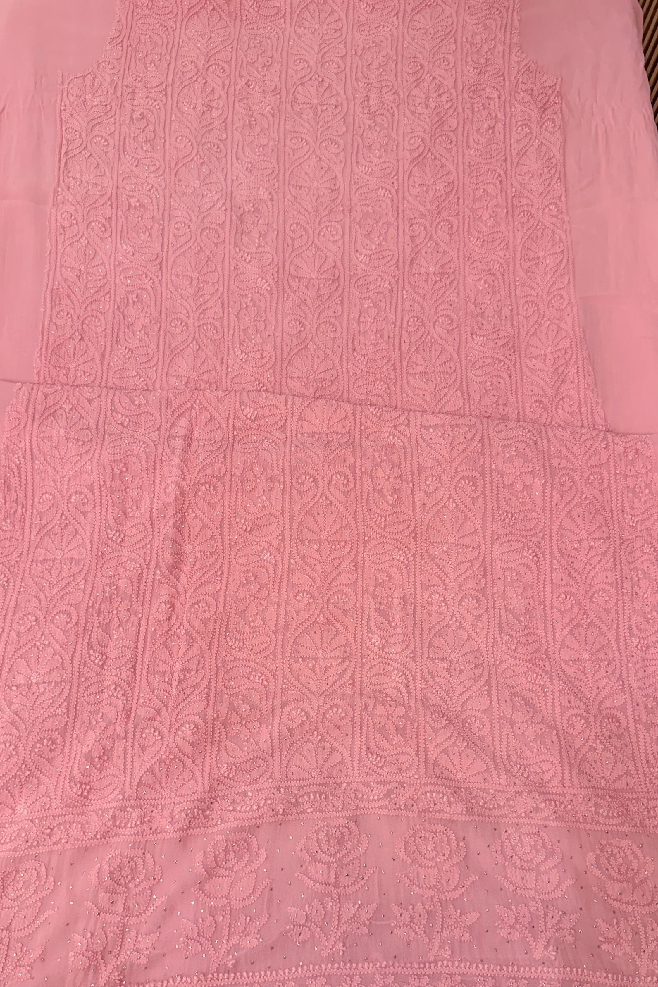 Arsh Handcrafted Pure Viscose Georgette Unstitched Chikankari 2pc Set - Image 2