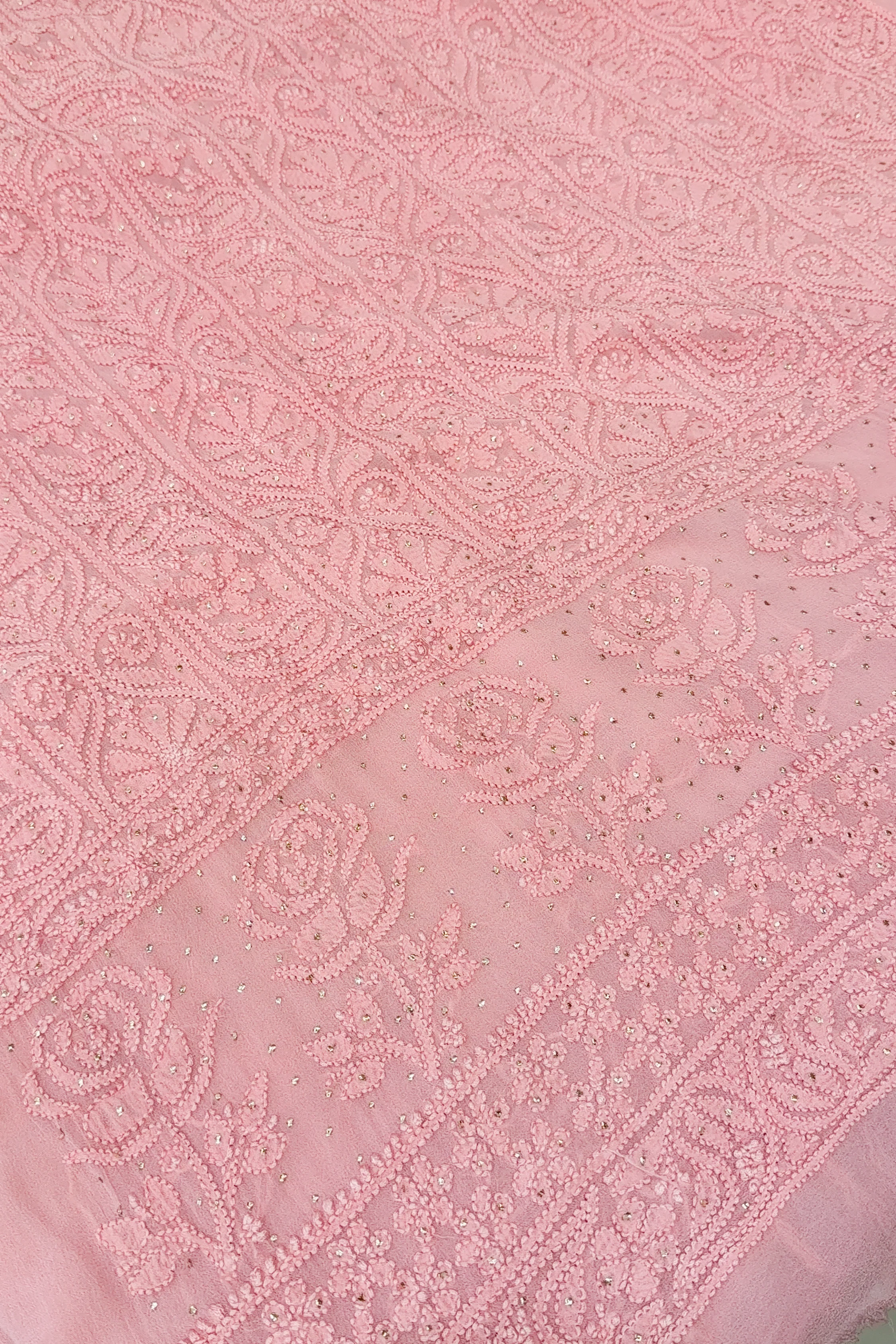 Arsh Handcrafted Pure Viscose Georgette Unstitched Chikankari 2pc Set - Image 4