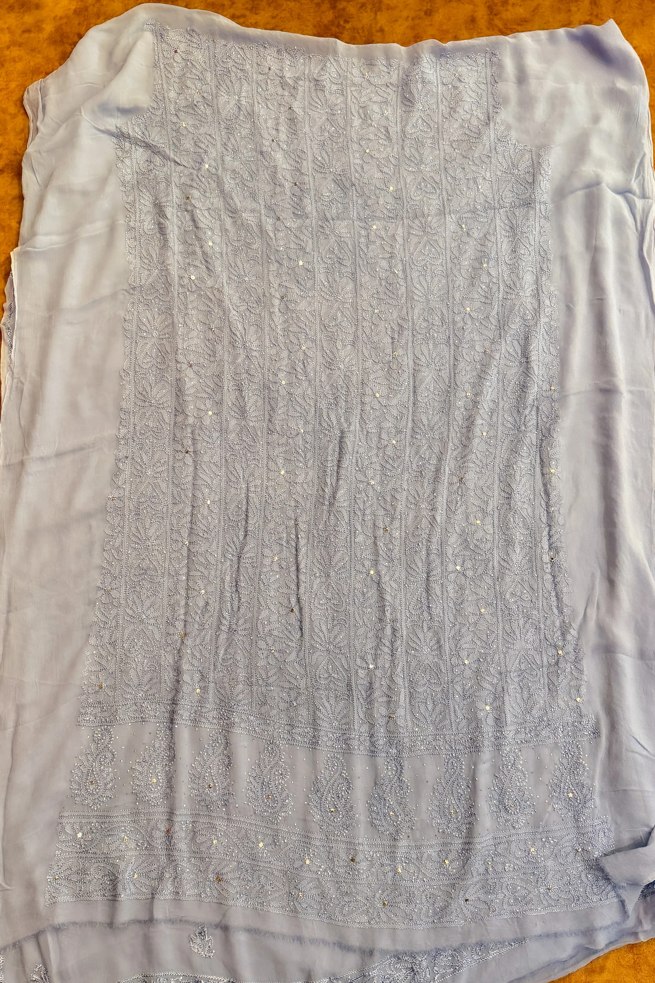 Arsh Handcrafted Pure Viscose Georgette Unstitched Chikankari 2pc Suit Set - Image 2