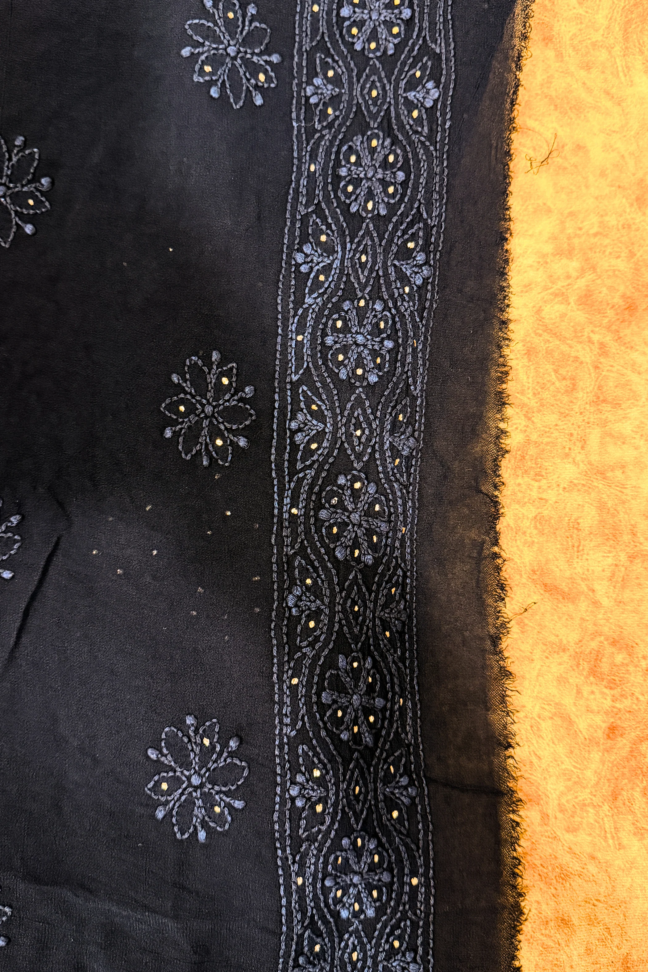 Arsh Handcrafted Pure Viscose Georgette Unstitched Chikankari Kurti pc - Image 3