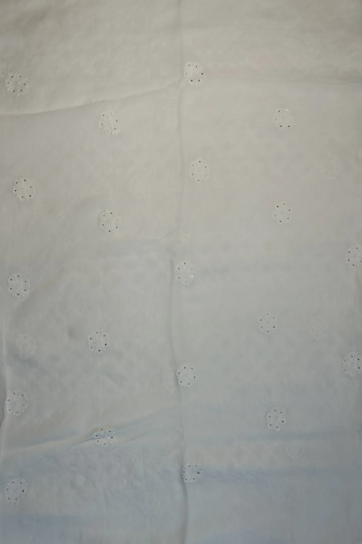 Arsh Handcrafted Pure Viscose Georgette white Unstitched Chikankari 3pc Suit Set - Image 5