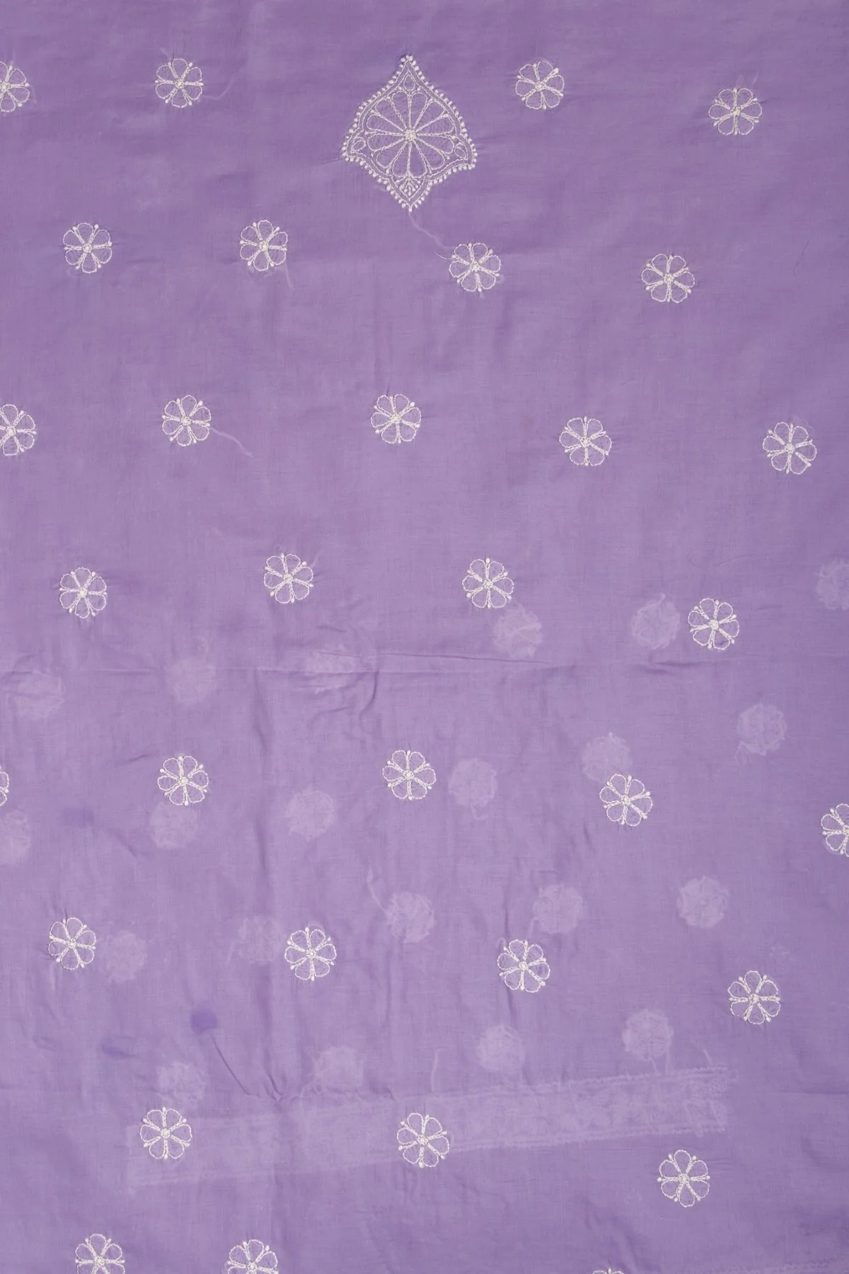 Arsh Handcrafted Purple Cotton Unstitched 3pc Suit Set - Image 3