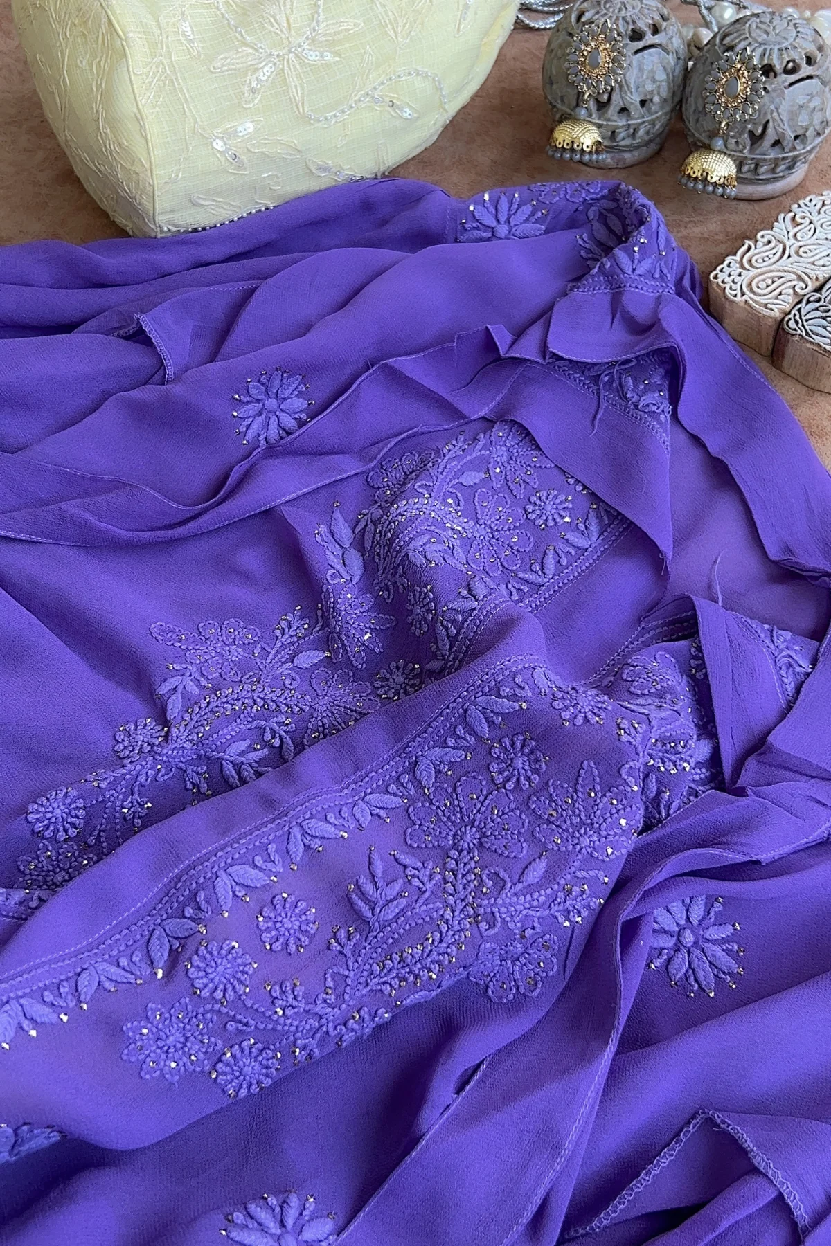 Arsh Handcrafted Pure Viscose Georgette Semi Stitched Top - Image 5