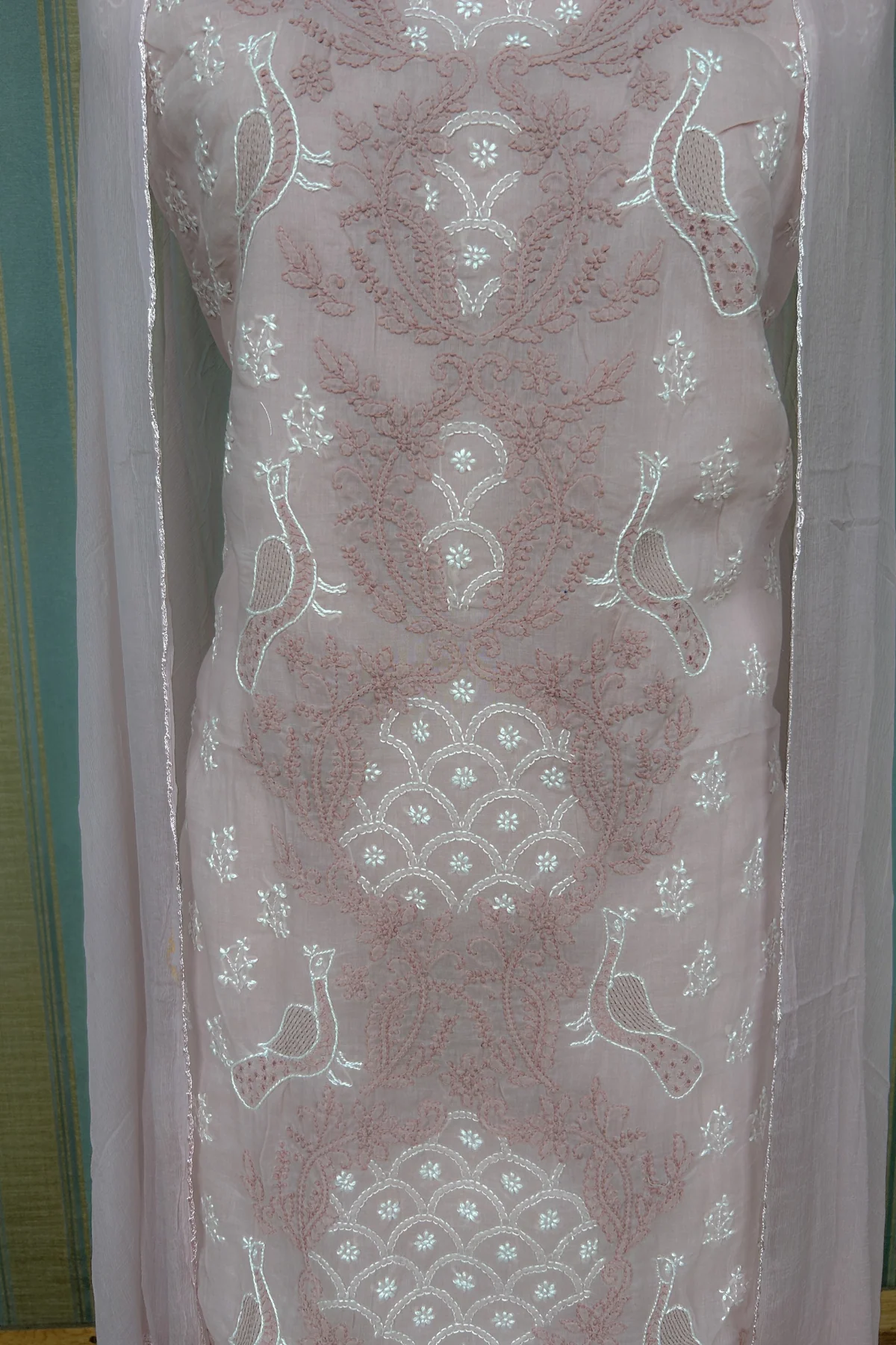 Arsh Handcrafted Cotton Unstitched Chikankari 3pc Suit - Image 7