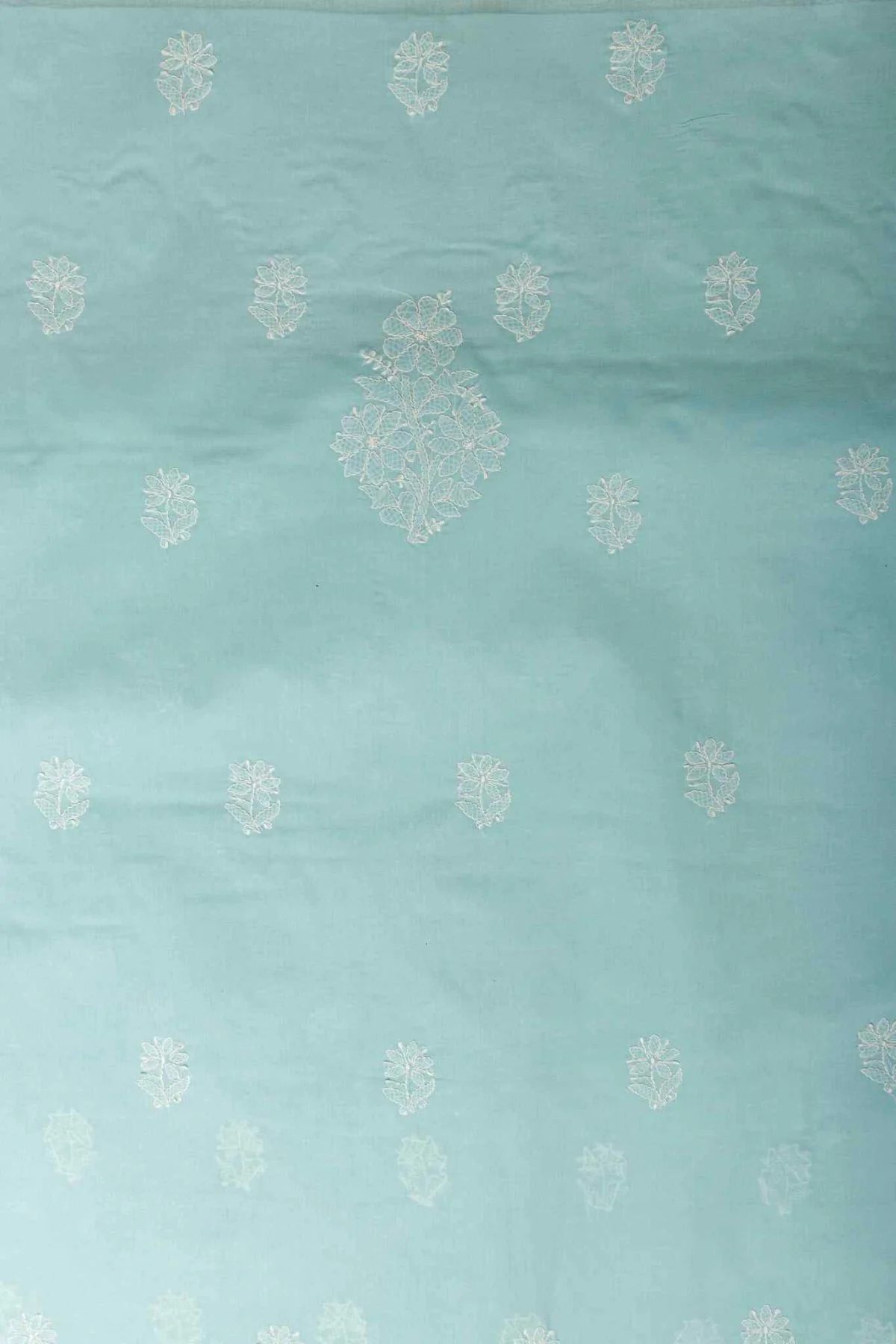 Arsh Handcrafted Sky Blue Cotton Unstitched Chikankari 3pc Suit Set - Image 5