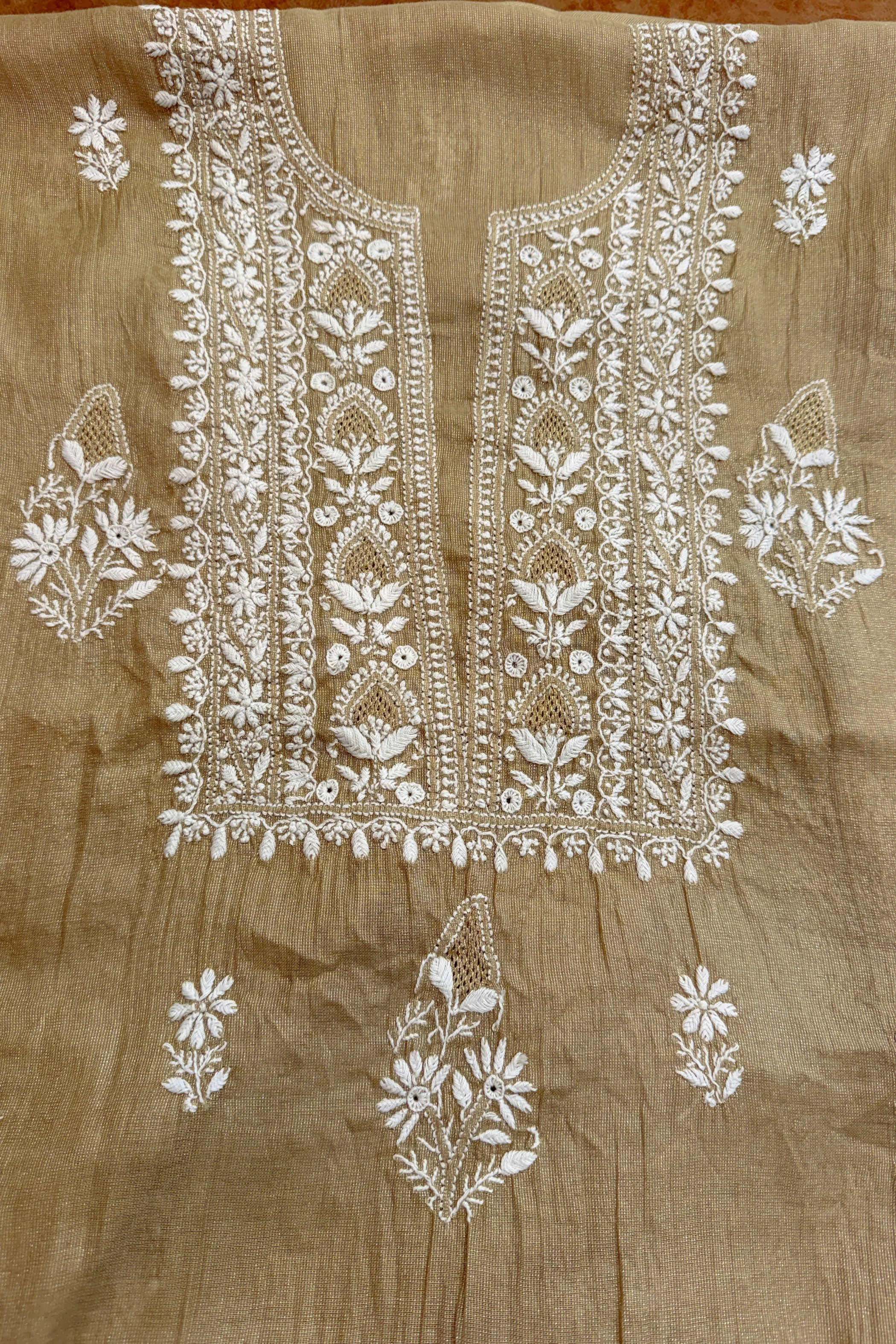 Arsh Handcrafted Pure Tissue Kurti and Dupatta Set - Image 3