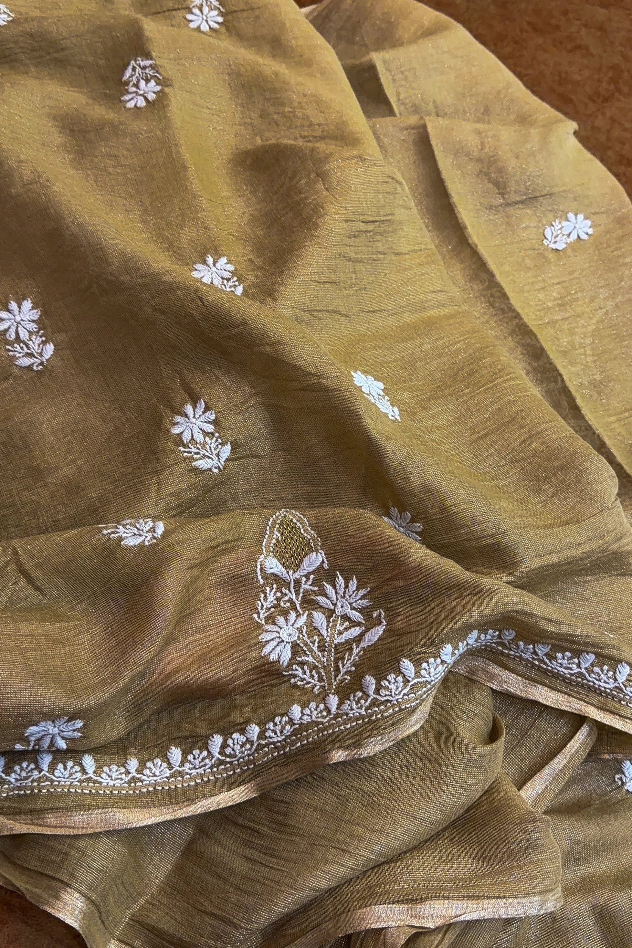 Arsh Handcrafted Pure Tissue Kurti and Dupatta Set - Image 7