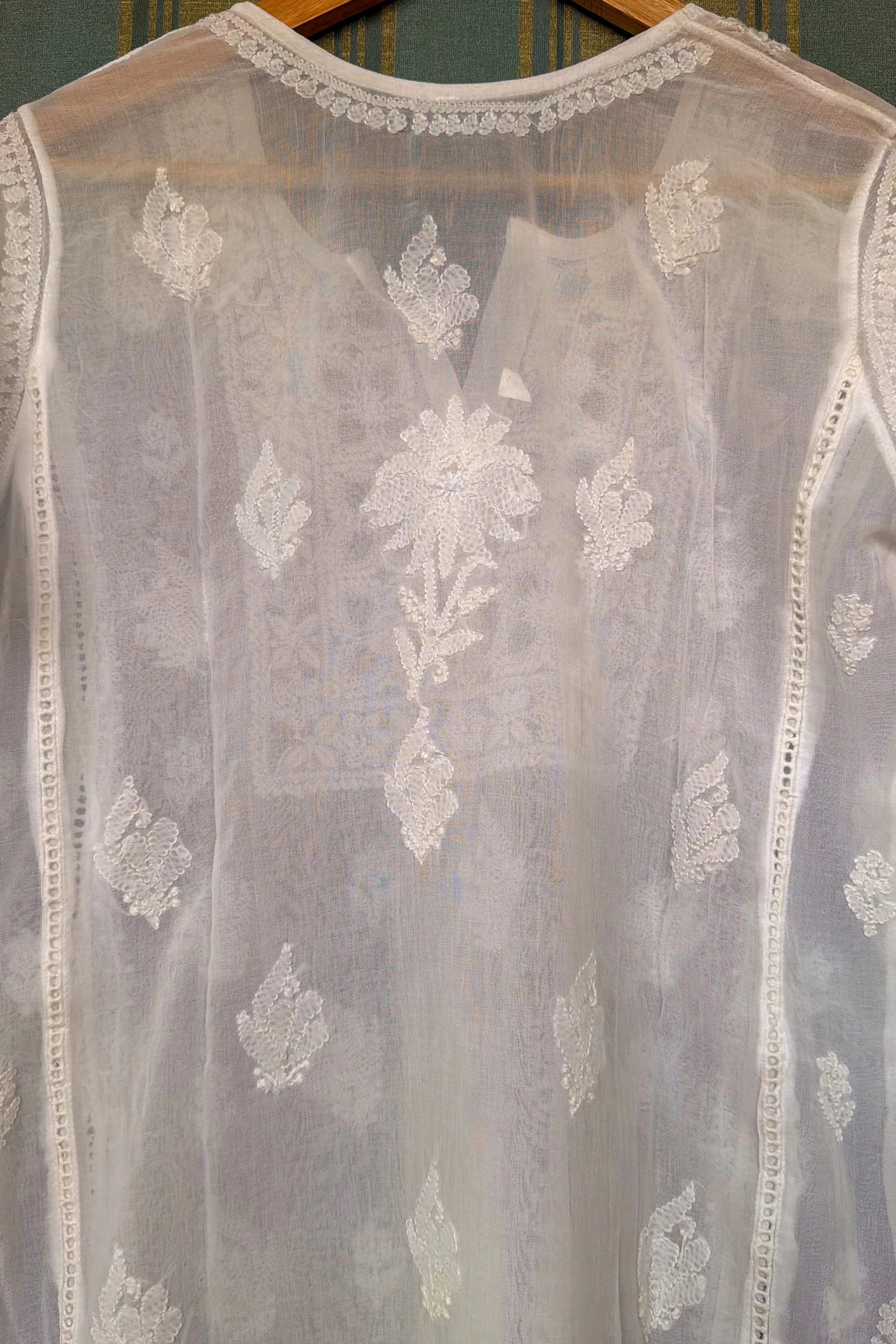 Arsh Handcrafted White Hand Embroidered Chikankari Top - Image 5
