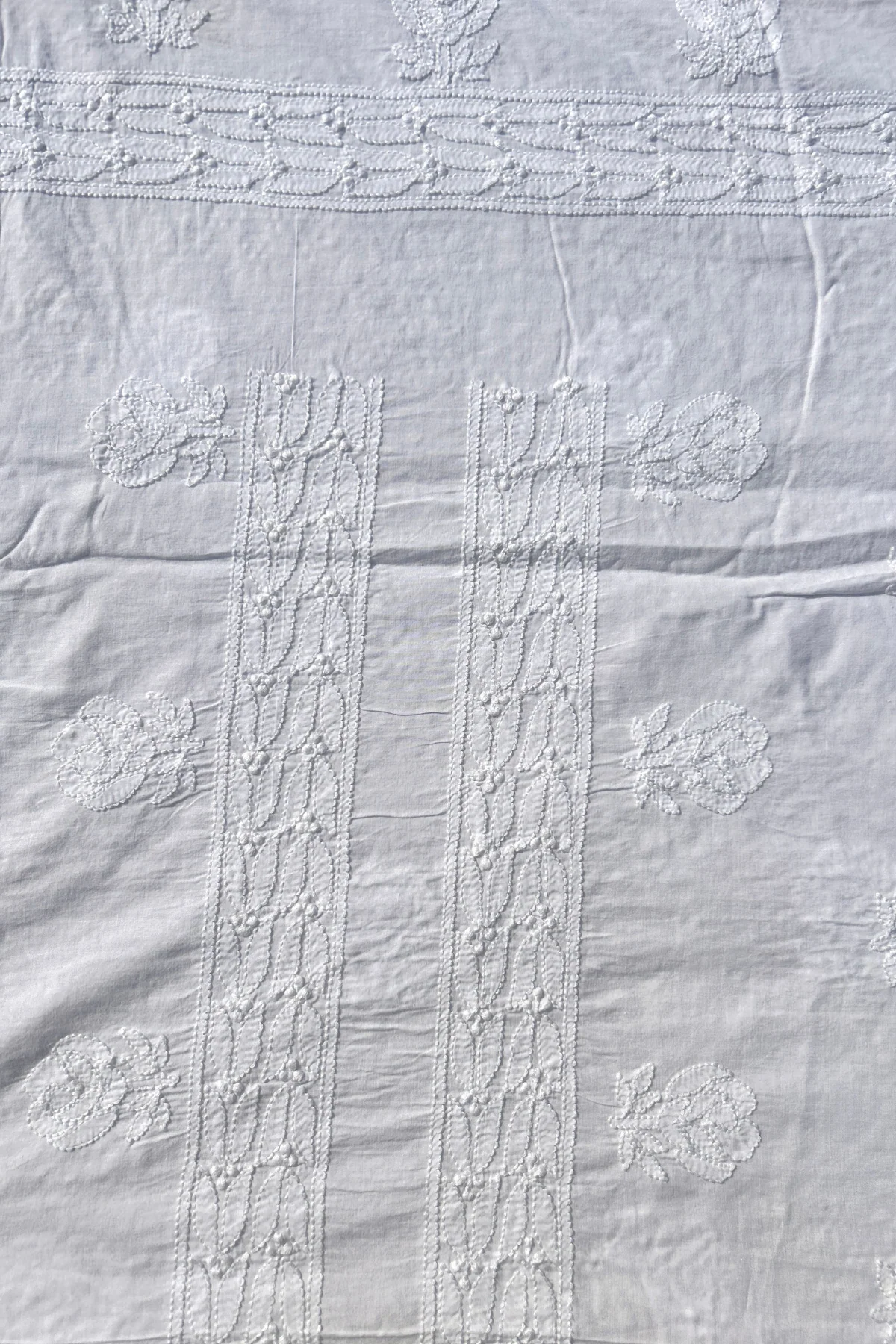 Arsh Hand Embroidered Pure Cotton Chikan Suit Pieces - Image 7