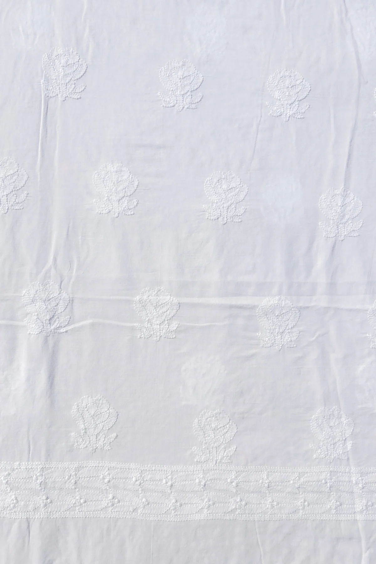 Arsh Hand Embroidered Pure Cotton Chikan Suit Pieces - Image 8