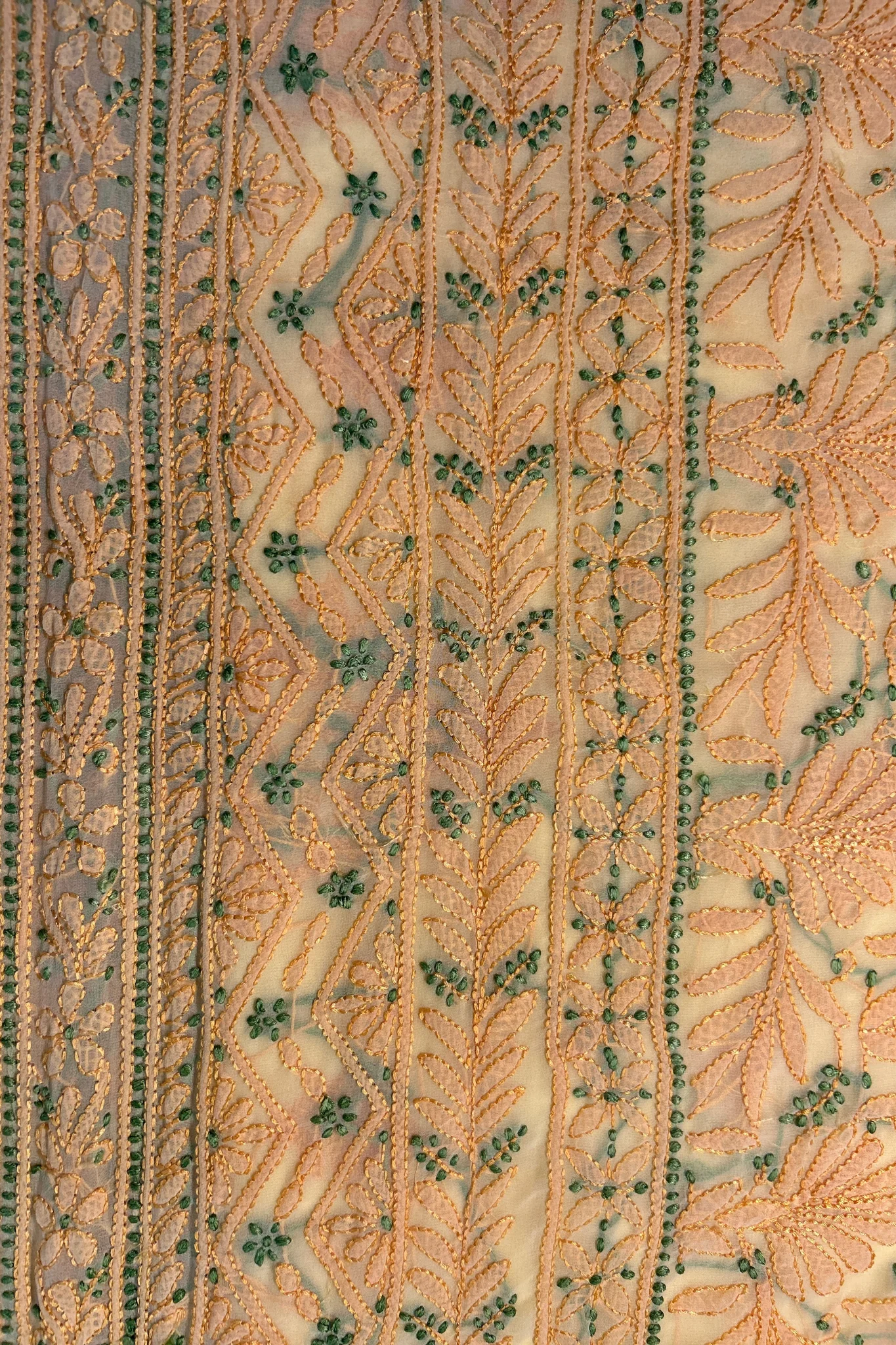 Arsh Handcrafted Yellow Georgette Unstitched Chikankari Suit Set - Image 2