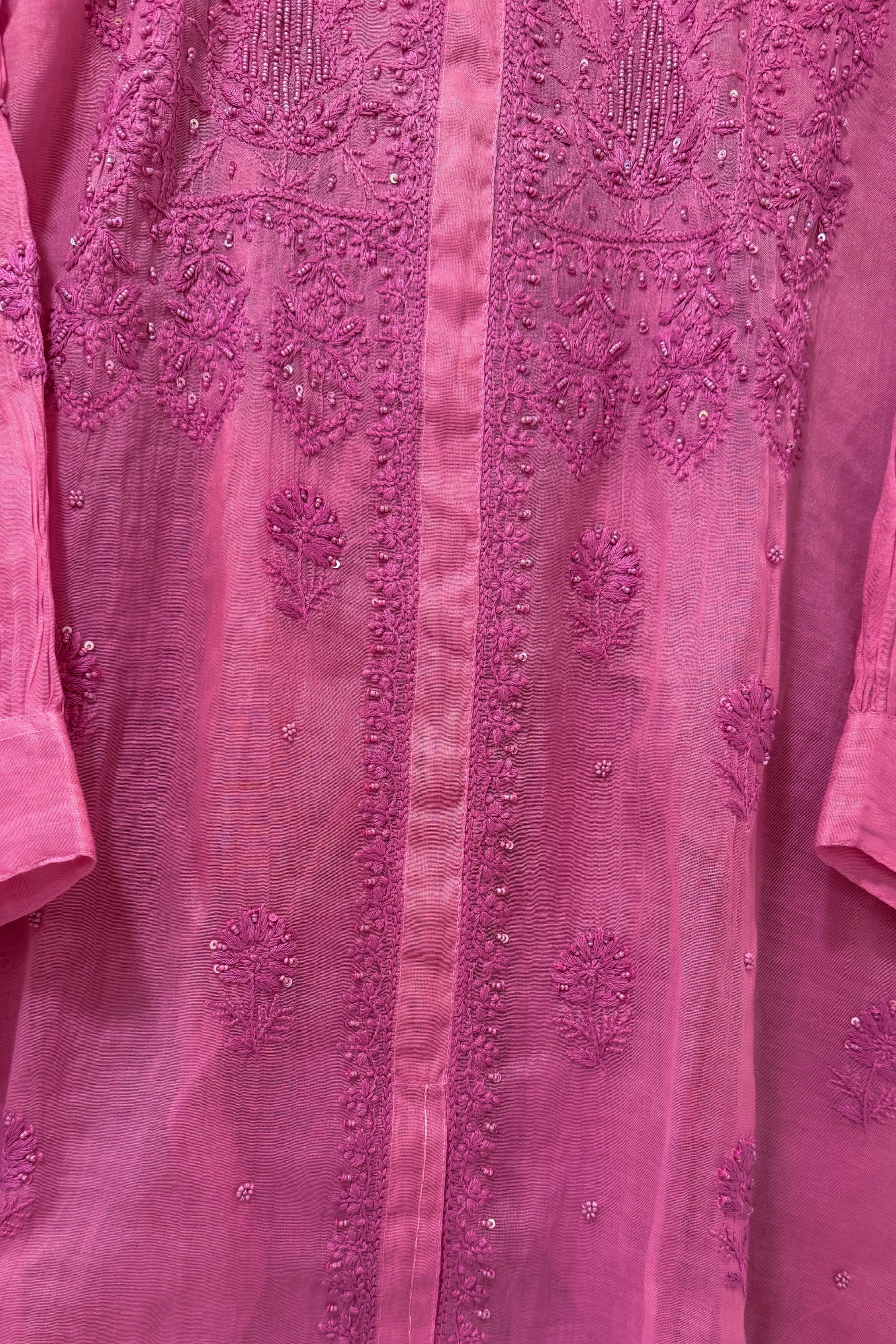 Arsh Handmade Pure Chanderi Chikankari Semi Stiched Coord Set - Image 3