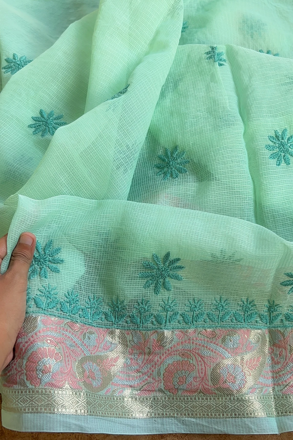 Arsh Handmade Banarasi Kota Doria Kurti and Dupatta Set - Image 2