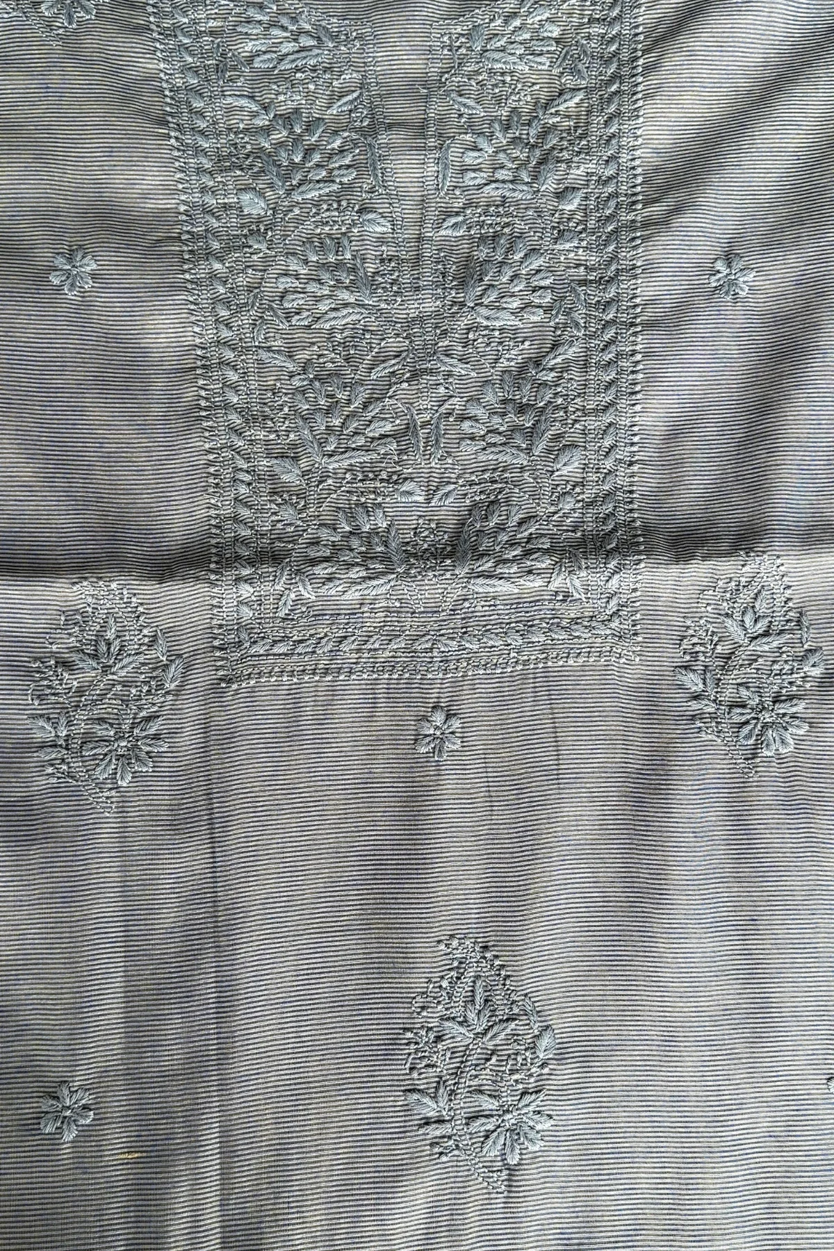 Arsh Handmade Pure Tissue Cotton Chikankari Suit Piece - Image 2