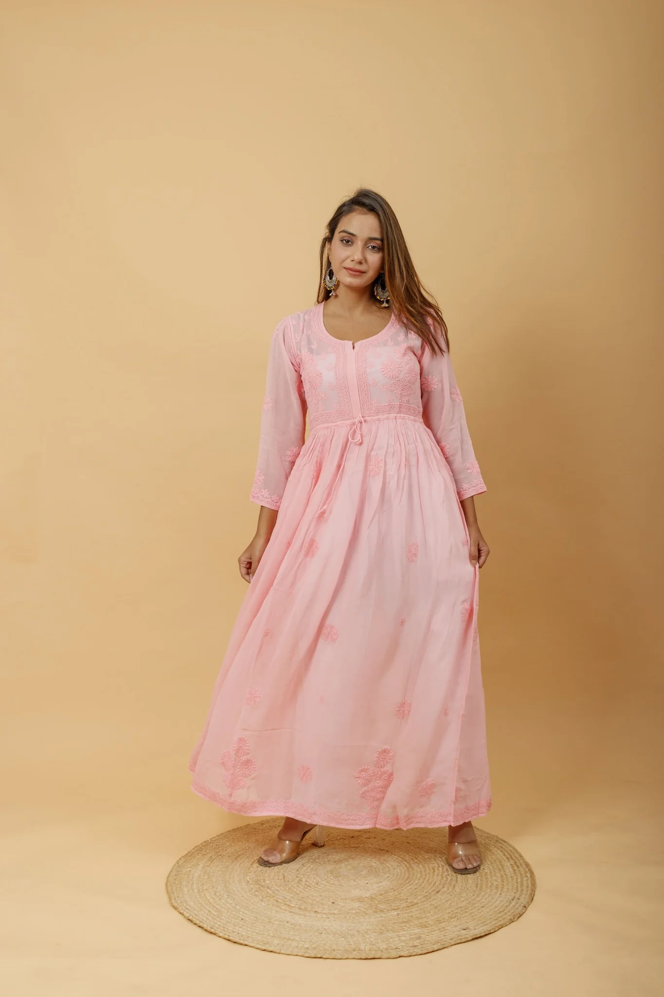Arsh Handcrafted Fancy Dyed Pure Visose Georgette Gown - Image 3
