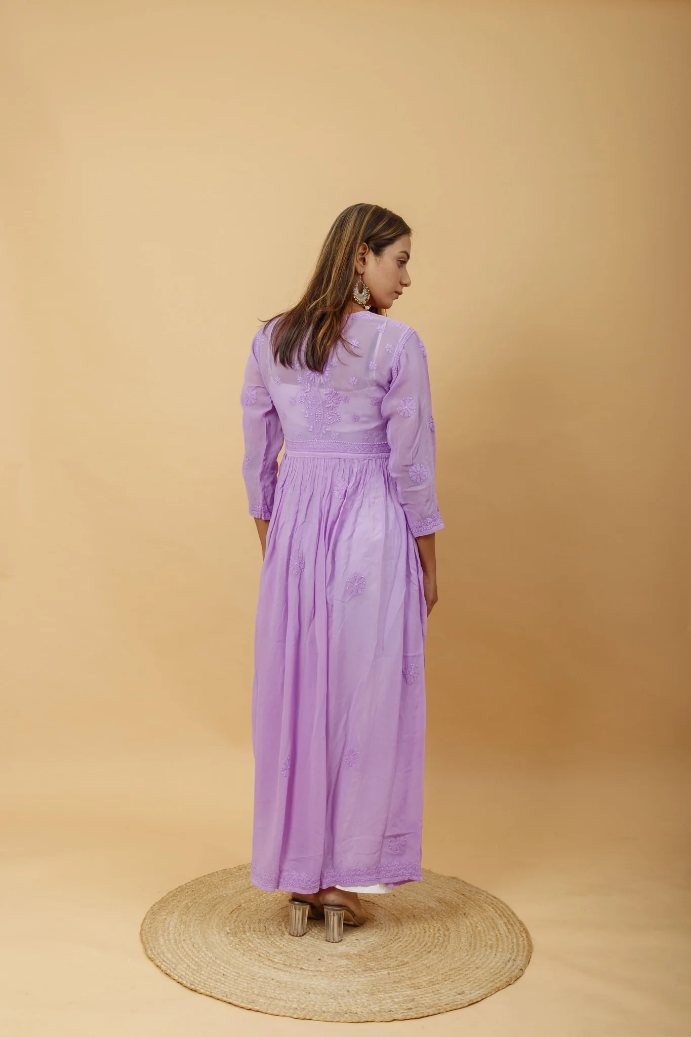 Arsh Handcrafted Fancy Dyed Pure Visose Georgette Gown - Image 4
